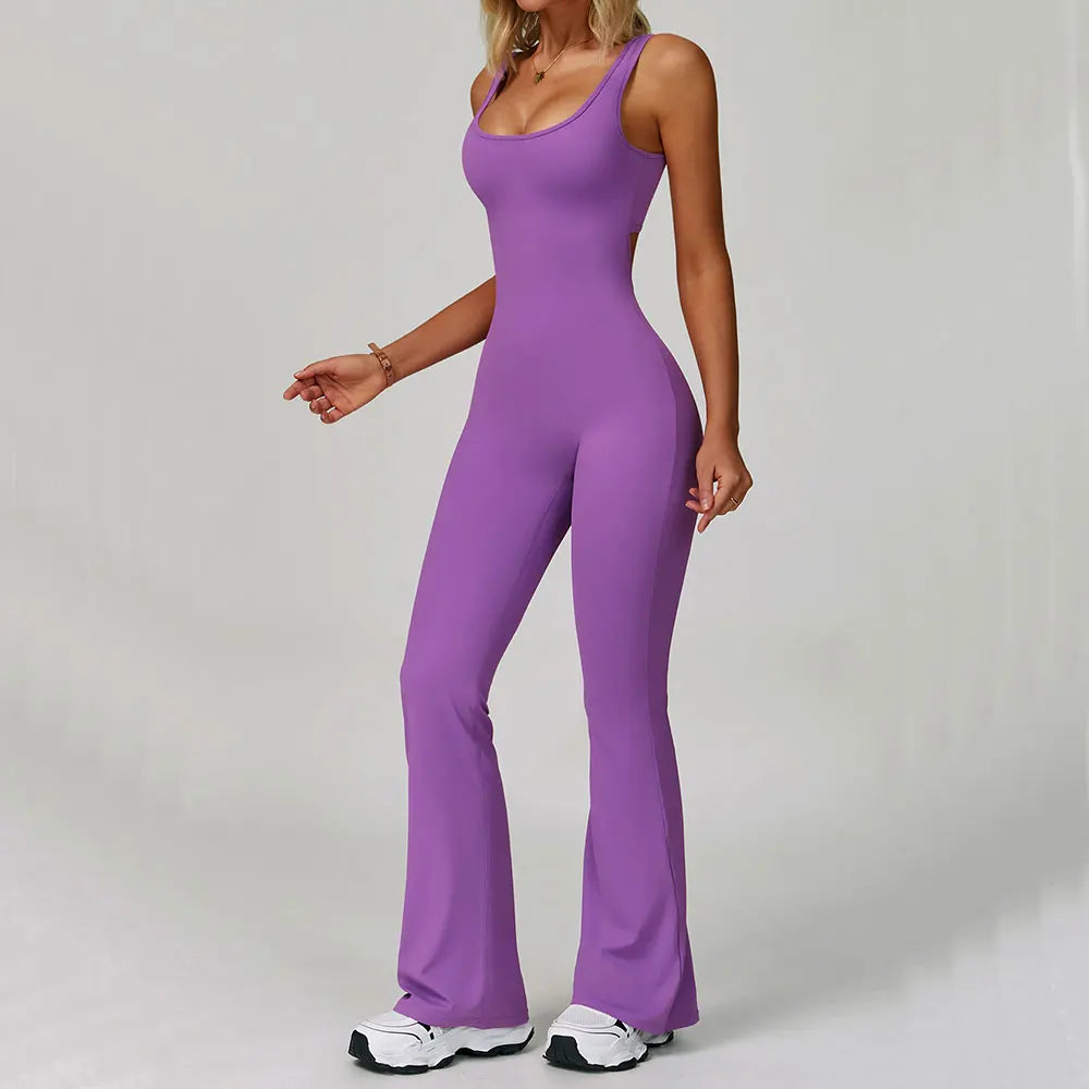 Gym Jumpsuit Women's Fitness Suit Yoga Sets Sports Overalls Woman Tracksuit Yoga Clothing Workout Sportswear Sexy Back V Rompers