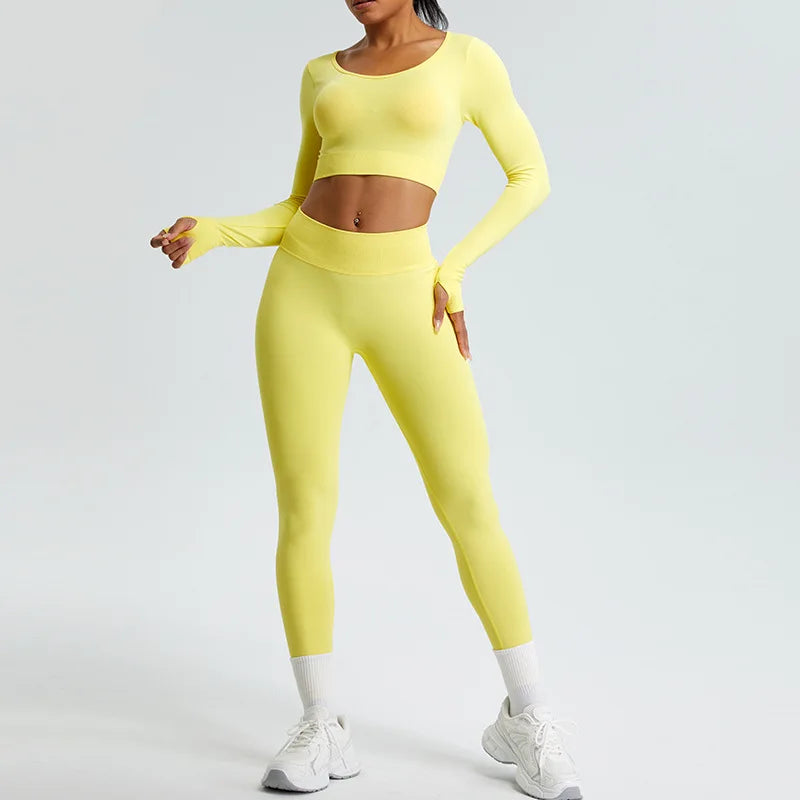 Seamless 2PCS Sportswear Yoga Set For Women Gym Clothes Sportswear Yoga Suits Fitness Set Tracksuits Sports Bra Gym Leggings Set