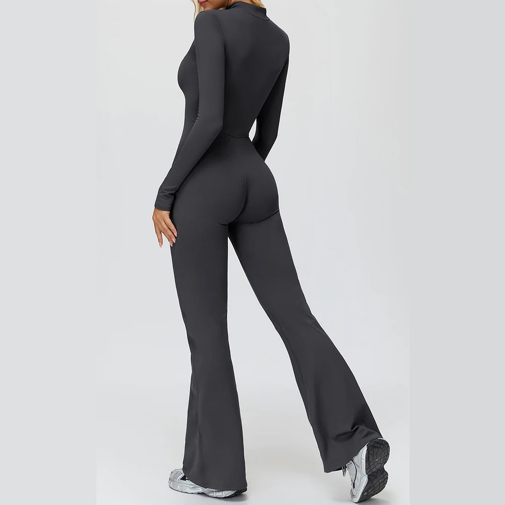 Winter Yoga Suit Gym Set Women Tracksuit Thicken Sportswear Zipper Fitness Long Sleeved Sports Jumpsuit Push Up Workout Clothes