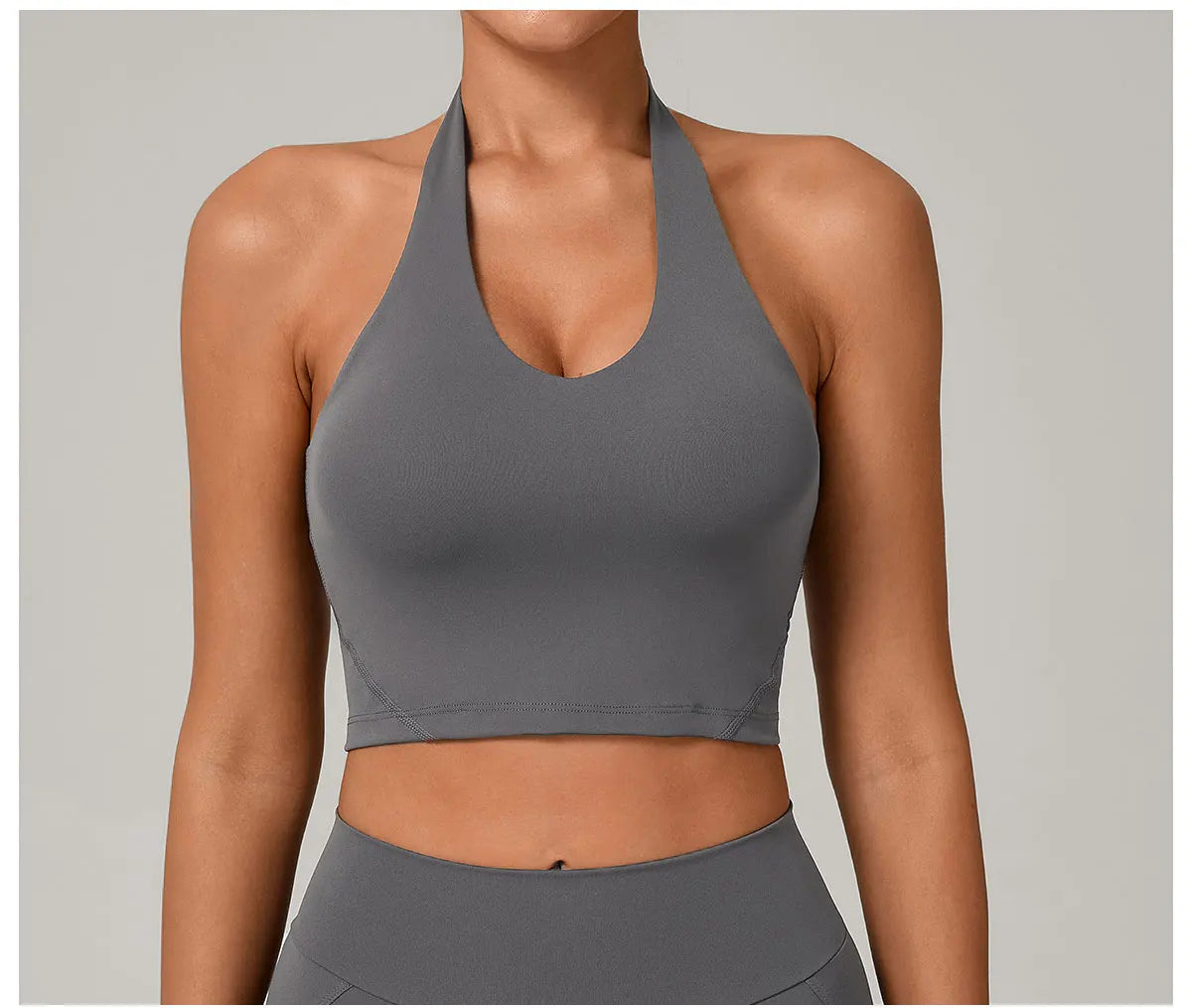Sexy Impact Sports Bra Women Halter Top High Support Push-up Open Back Gym Bra Shockproof Running Fitness Yoga Workout Underwear