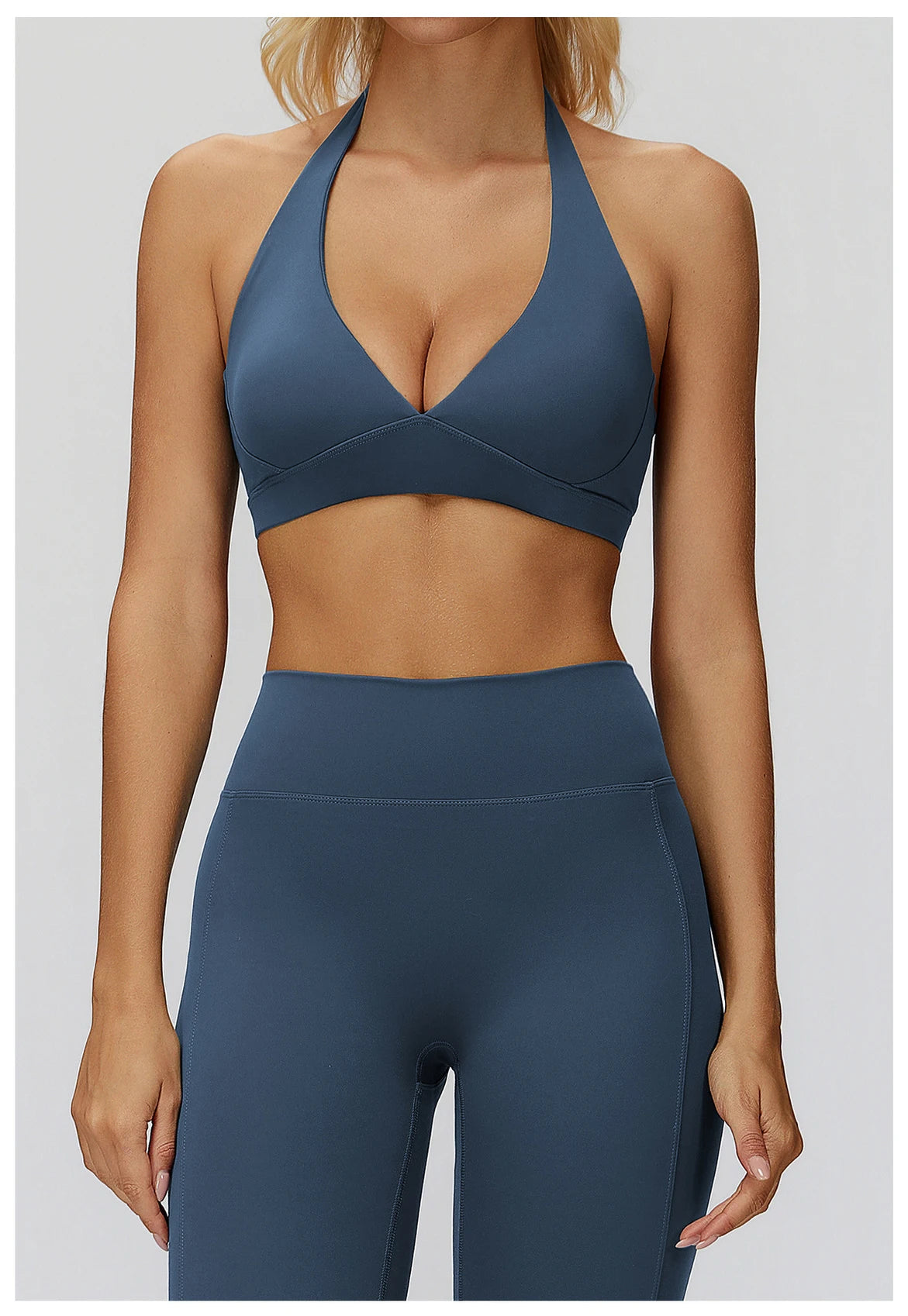 Women Impact Sports Bra Seamless Halter Top High Support Push-up Open Back Gym wear Fitness Push Up Yoga Bra Workout Underwear