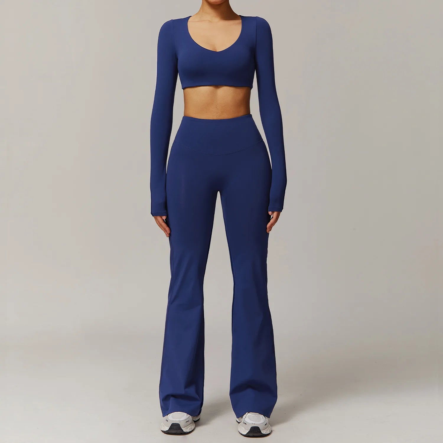 Women's Tracksuit 2PCS Yoga Sets Sportswear Workout Fitness Long Sleeved Sports Bra High Waist Leggings Gym Clothing Sports Suit