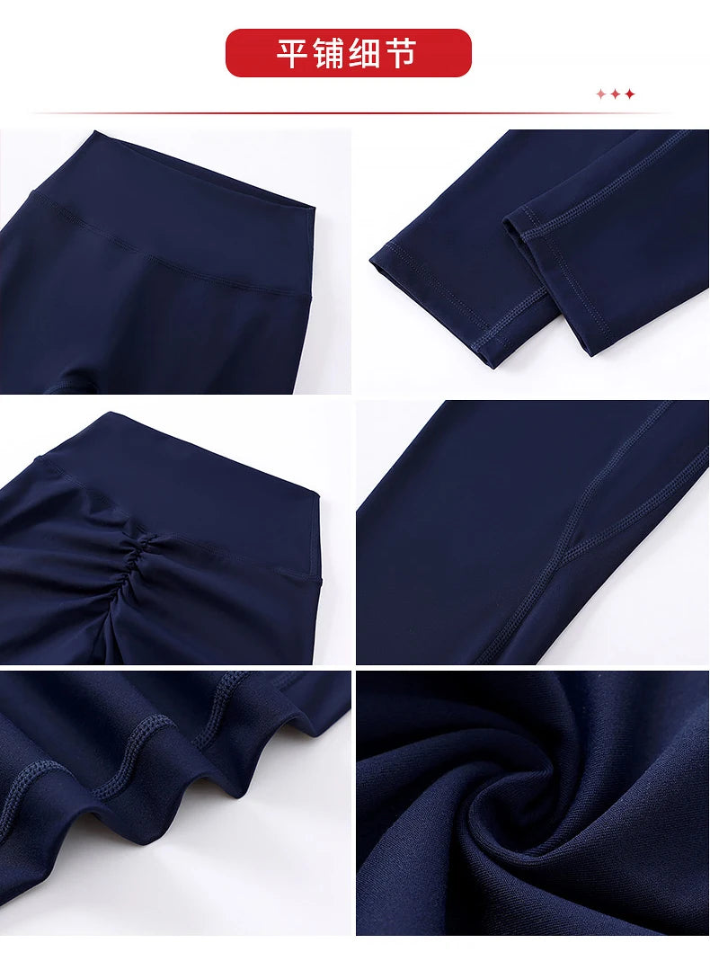 High Waist Solid Leggings Women Slim Tights Fitness Elastic Yoga Leggings Push Up Butt Knit Fashion Gym Push Up Workout Pants