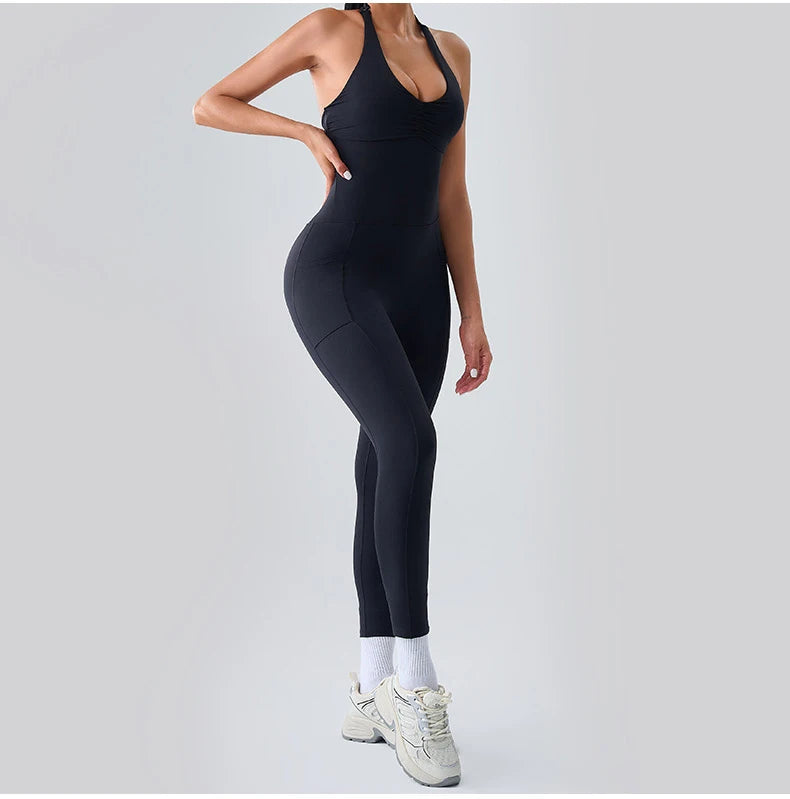 Workout Jumpsuit Sports Overalls Women Rompers Gym Clothing Running Tracksuit Fitness Gym Clothes Push Up Sportswear Yoga Set