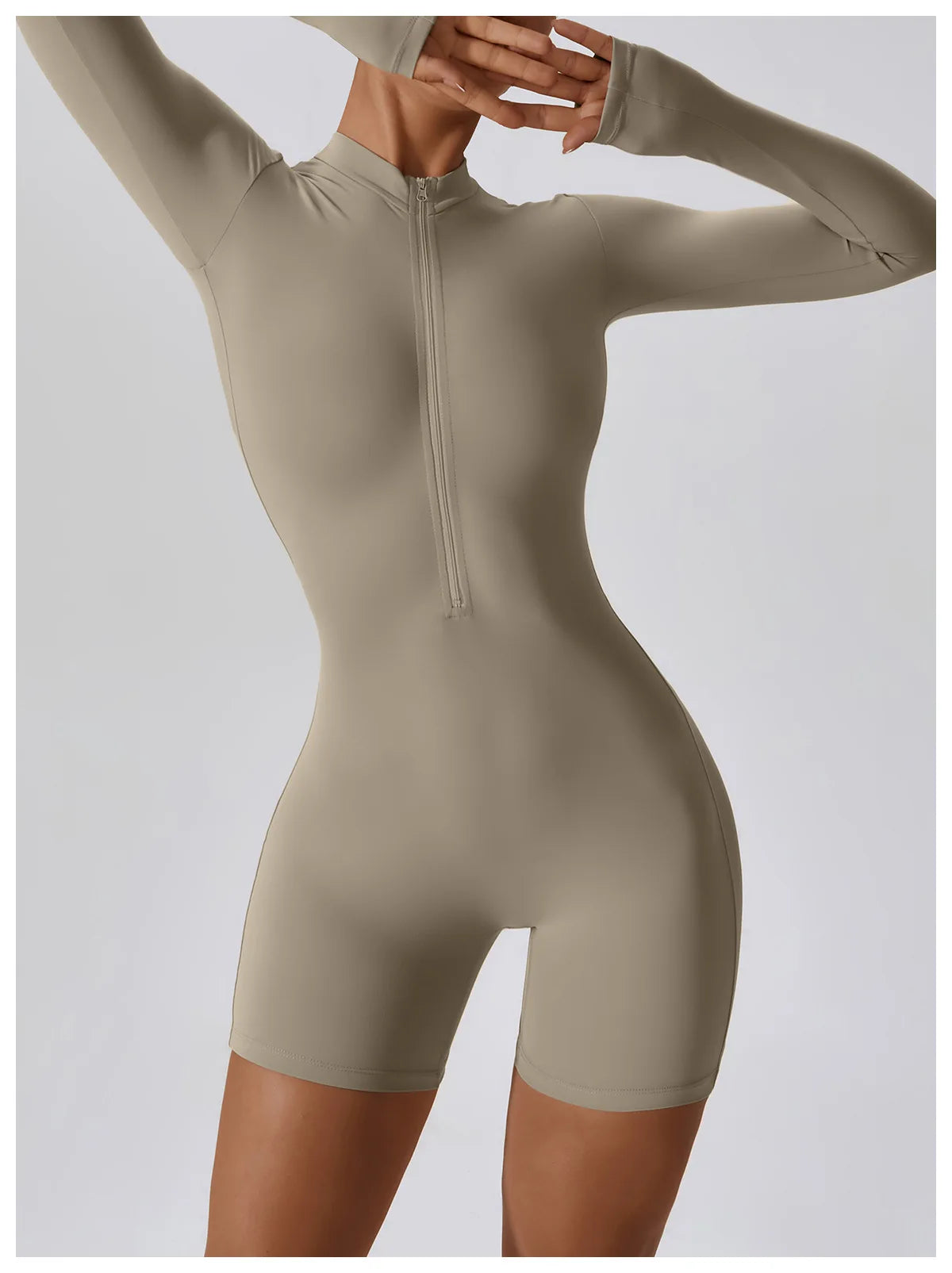 Zipper Long Sleeve Jumpsuits Women's Workout Tracksuit Sportswear Yoga Set Dance Fitness Bodysuit Sexy Gym Clothes Yoga Suit