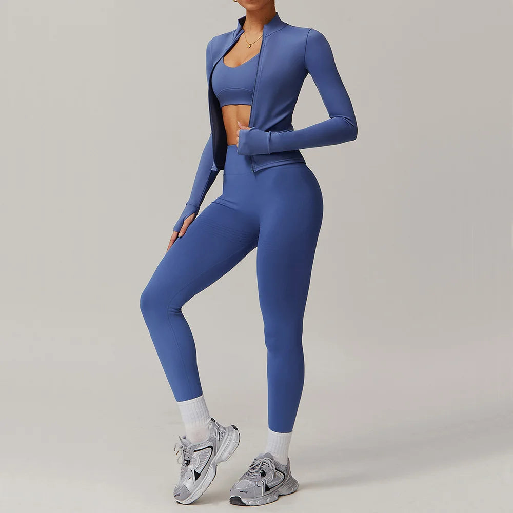Women Yoga Suit 2PCS Sports Set Quick-Drying Gym Set Women Tracksuit Running Bra Workout Long Sleeve Sports Shirt Yoga Clothing