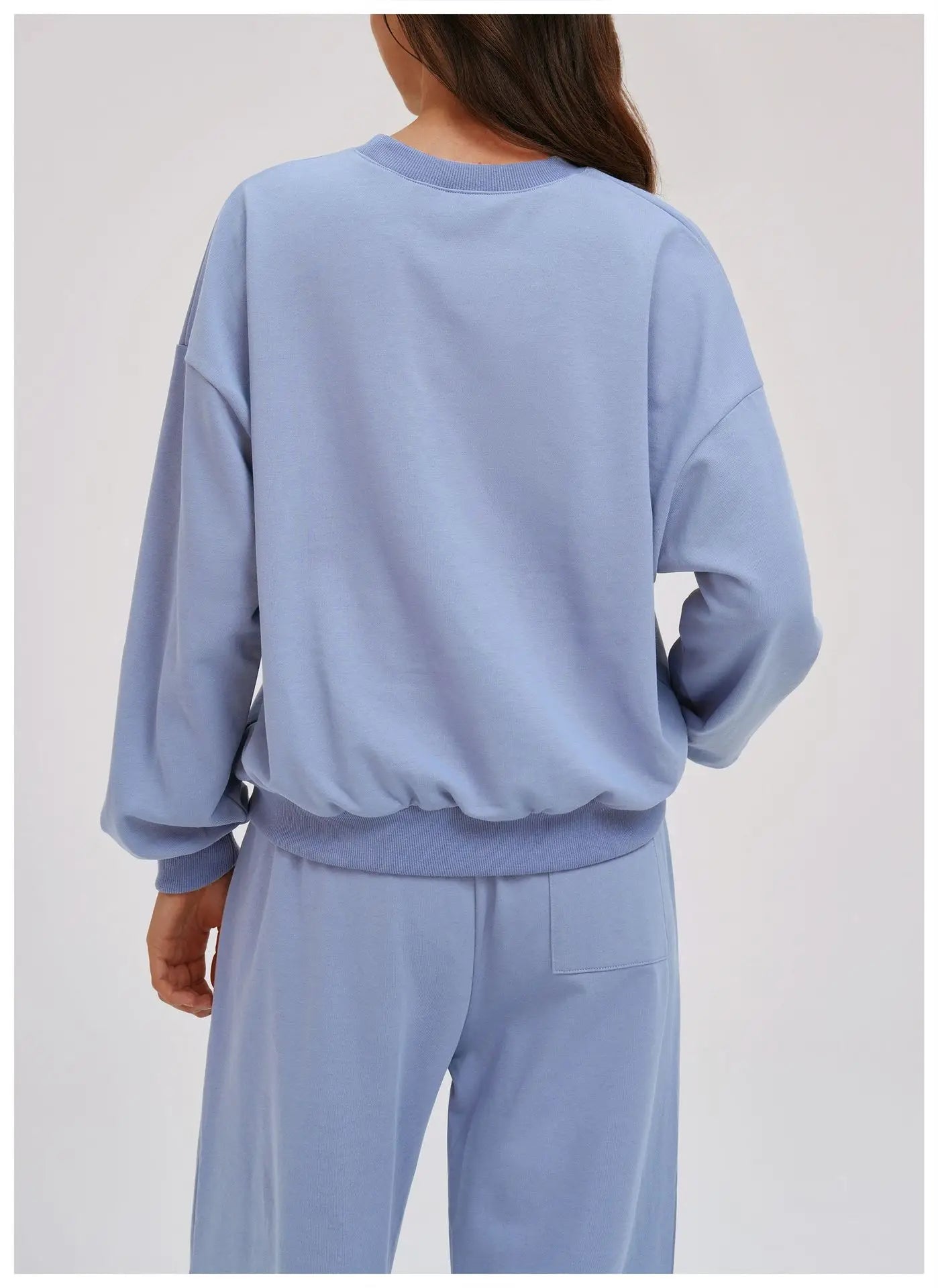 Knitted Round Neck Sports Hoodie for Women Long Sleeves for Outerwear Casual Loose Hoodie Running Top Fitness Sportswear
