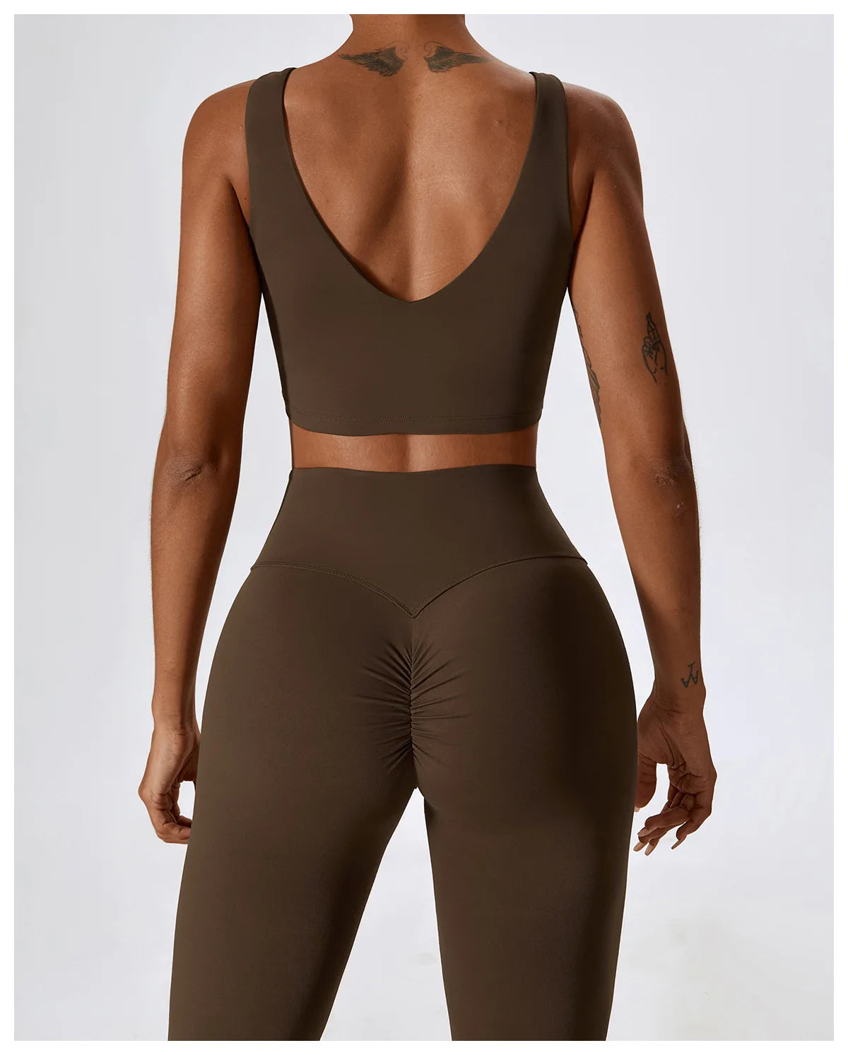 Women Tracksuit Gym Yoga Suit 2PCS Tight Fitting Sports Set Workout Breathable T Shirts Bra Tank Top Loose Bell-bottoms Leggings