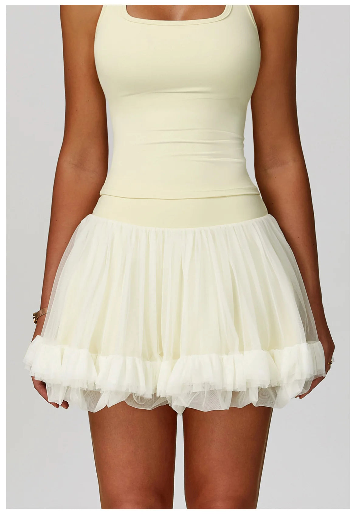 Summer Women's Yoga Short Skirt Anti Glare Short Skirt High Waist Tennis Skirt Casual A-line Half Skirt Mesh Sports Short Skirt