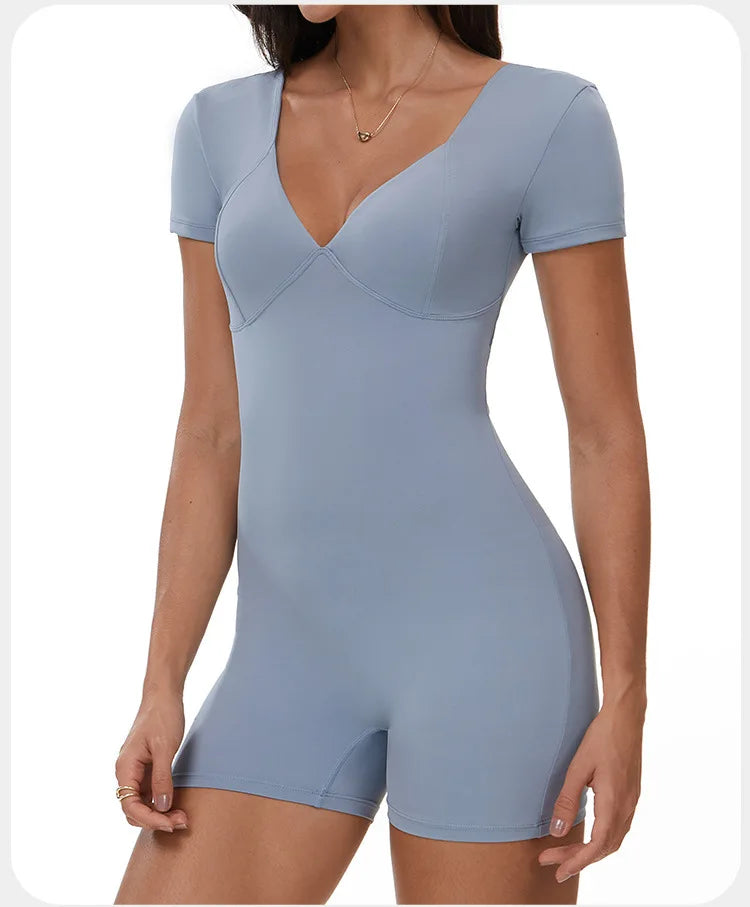 Yoga Jumpsuit Sexy Back V Rompers Gym Set Women Training Yoga Suit Sportswear Women Sports Jumpsuit Fitness Workout Bodysuits