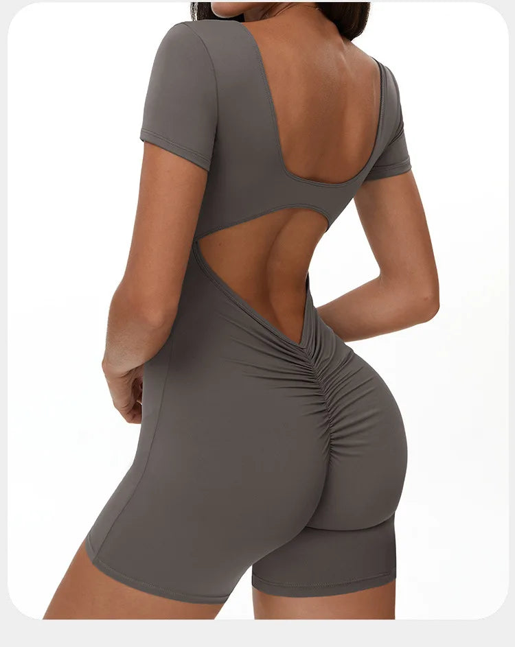 Yoga Jumpsuit Sexy Back V Rompers Gym Set Women Training Yoga Suit Sportswear Women Sports Jumpsuit Fitness Workout Bodysuits