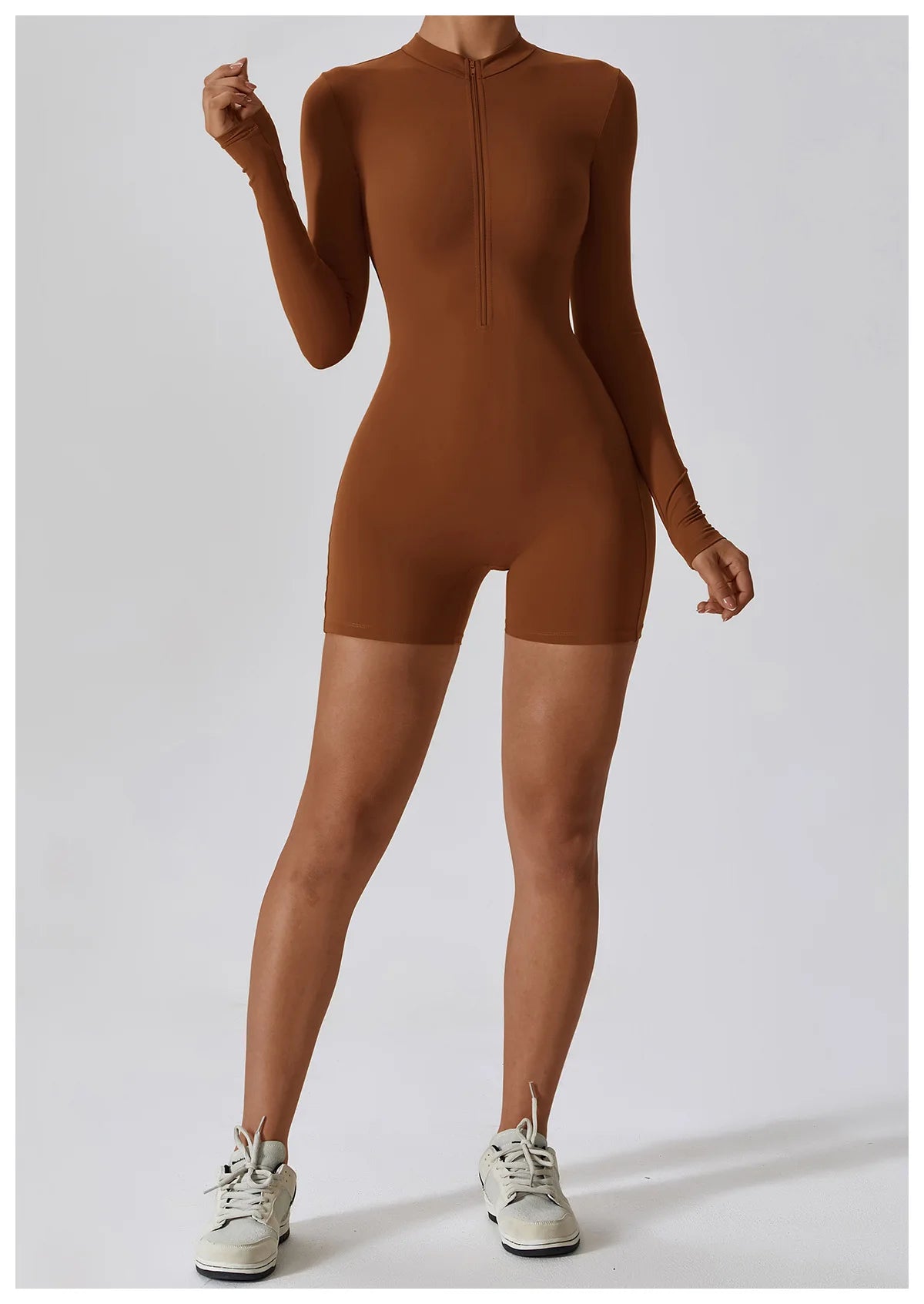 Zipper Long Sleeve Jumpsuits Women's Workout Tracksuit Sportswear Yoga Set Dance Fitness Bodysuit Sexy Gym Clothes Yoga Suit