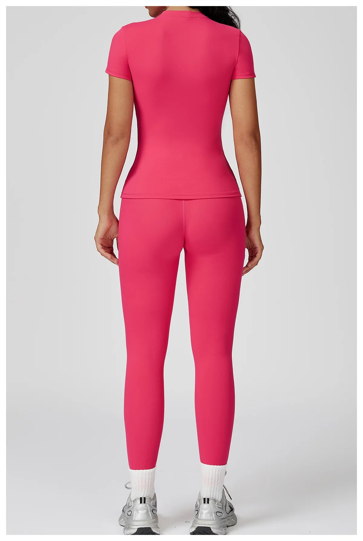 2PCS Yoga Set Sports Suit For Women Fitness Short Sleeve Tracksuits Sports Bra High Waist Leggings Gym Sports Clothes Sportswear
