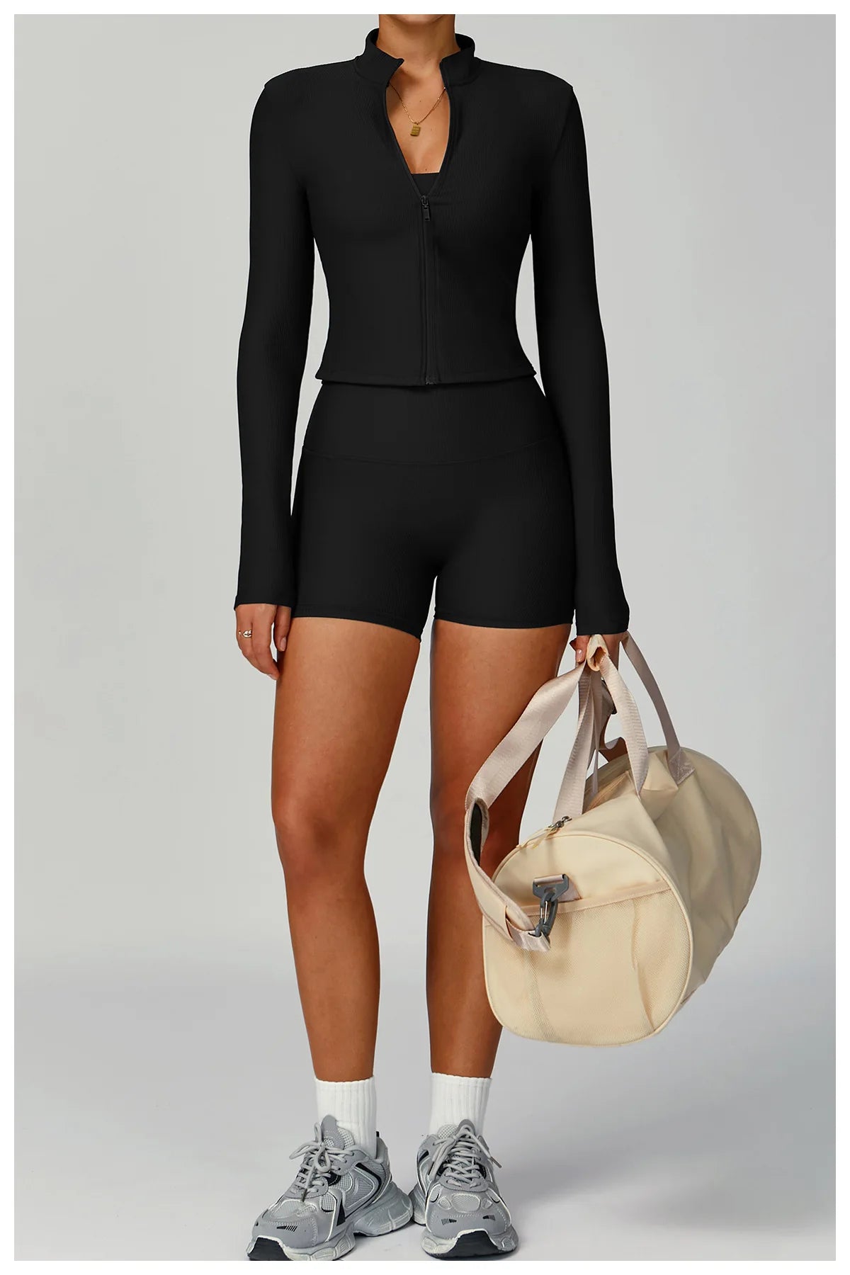 Yoga Jacket Women's Coat Standing Collar Yoga Long Sleeved Sports Jacket Running Training Fitness Top Gym Workout Running Tops