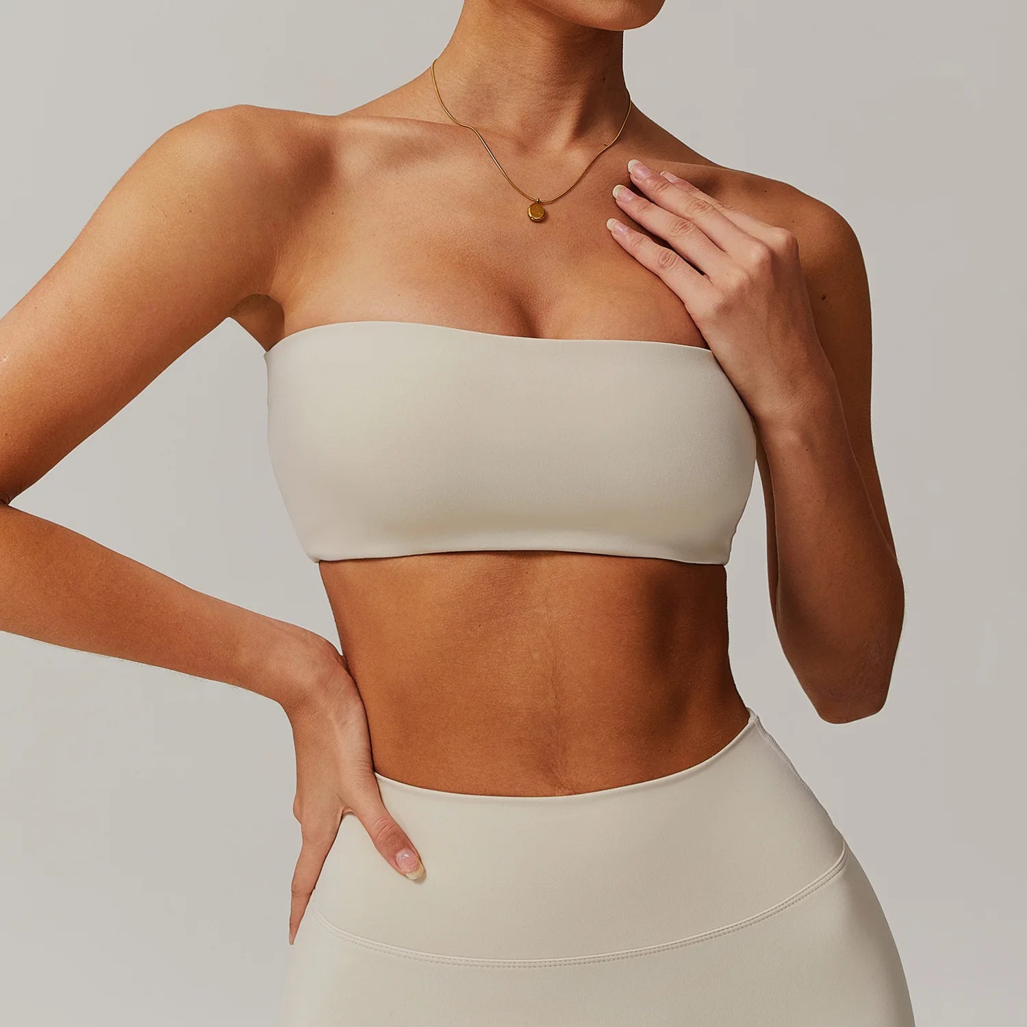 Sports Underwear Women Fitness Bra Intimate Strapless Bustier Bandeau Breathable Wrapped Chest Sports Bra Fitness Tops Yoga Bra