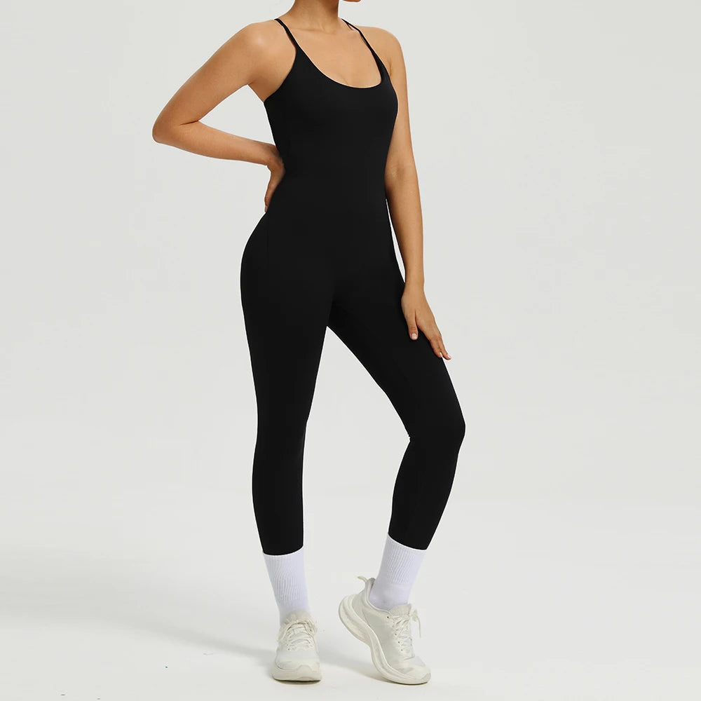 Yoga Overalls Women Tracksuit Yoga Set Jumpsuits Ribbed One Piece Fitness Rompers Sleeveless Sportswear Gym Set Workout Clothes
