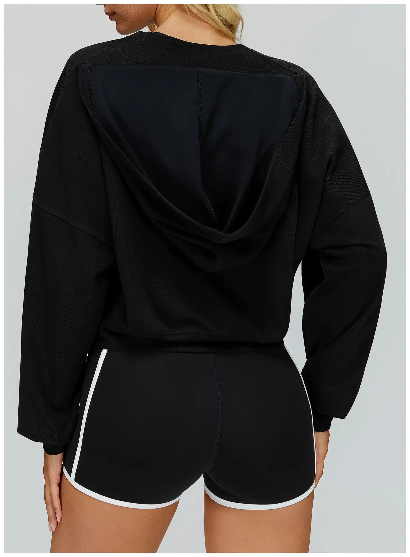 Hooded Hoodie Women's Long Sleeved Warm Windproof Casual Loose Sports Hoodie Outdoor Hiking and Running Sports Jacket
