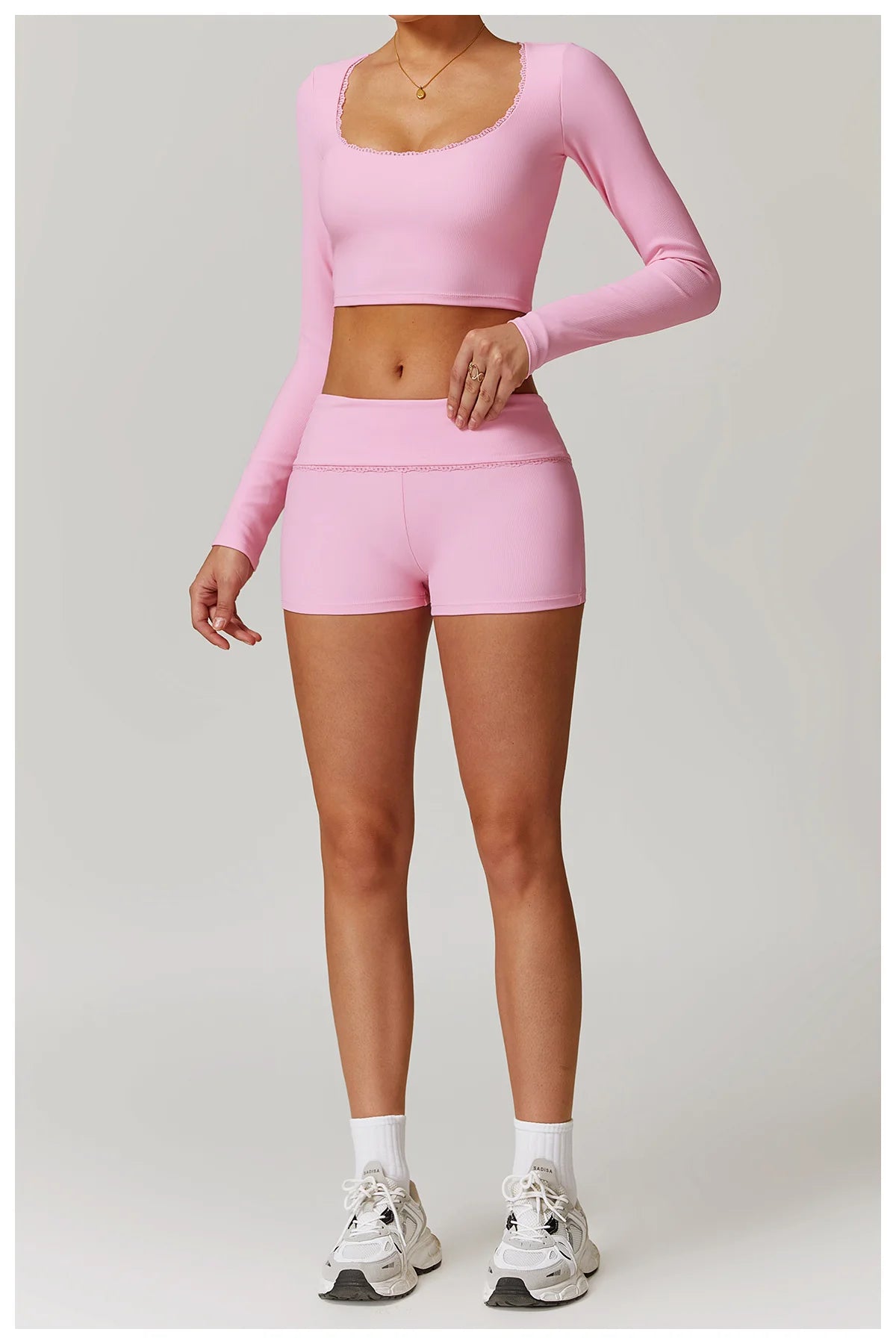 Ribbed Yoga Shirts For Women Long Sleeve Fitness Running Gym Clothes Push Up Workout Dry Fit Breathable High Elastic Sports Top