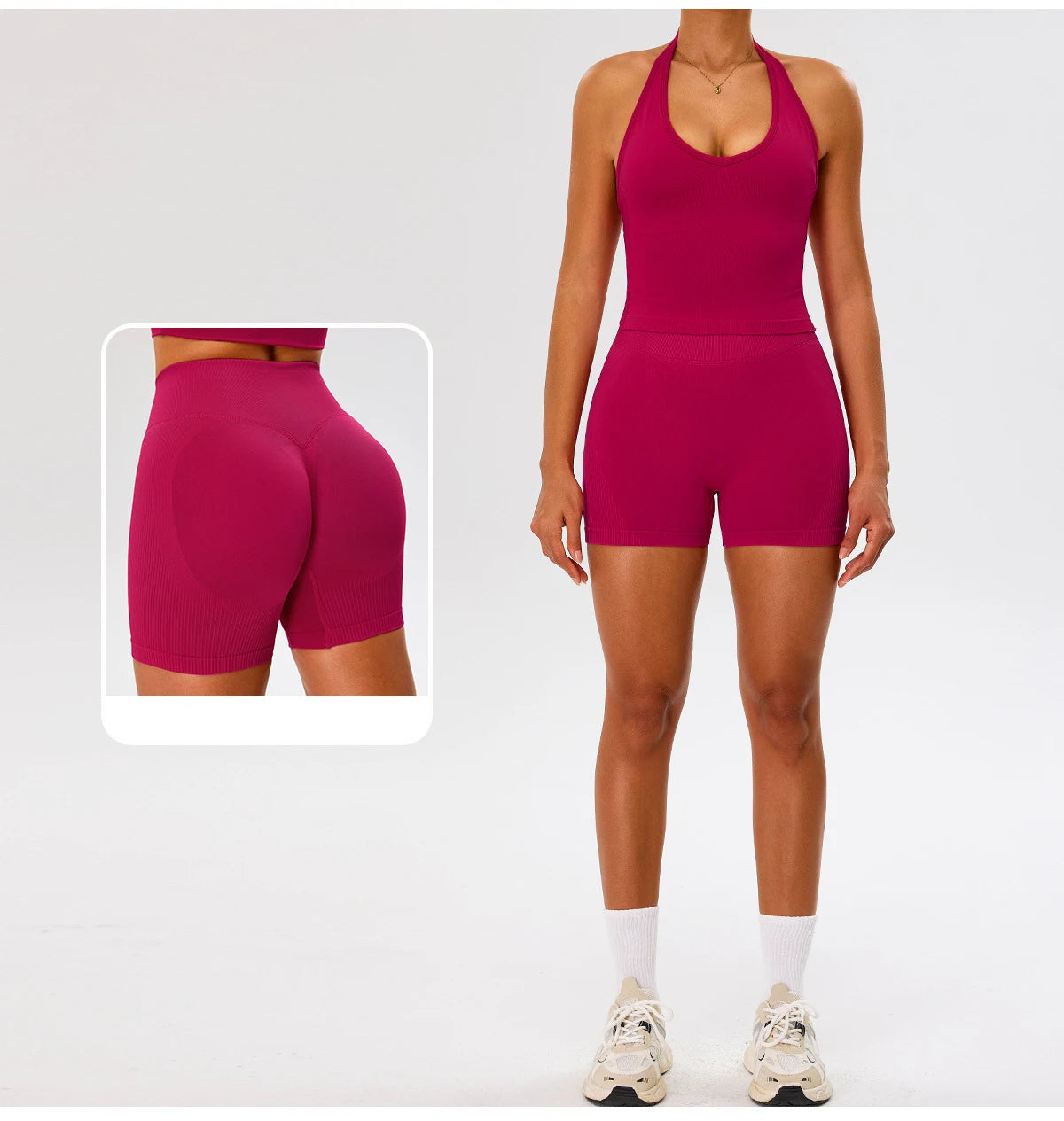 Seamless Gym Top Women Sports Bra Running Neck Hanging Yoga Bra Breathable Sports Underwear Women Push Up Fitness Workout Tops
