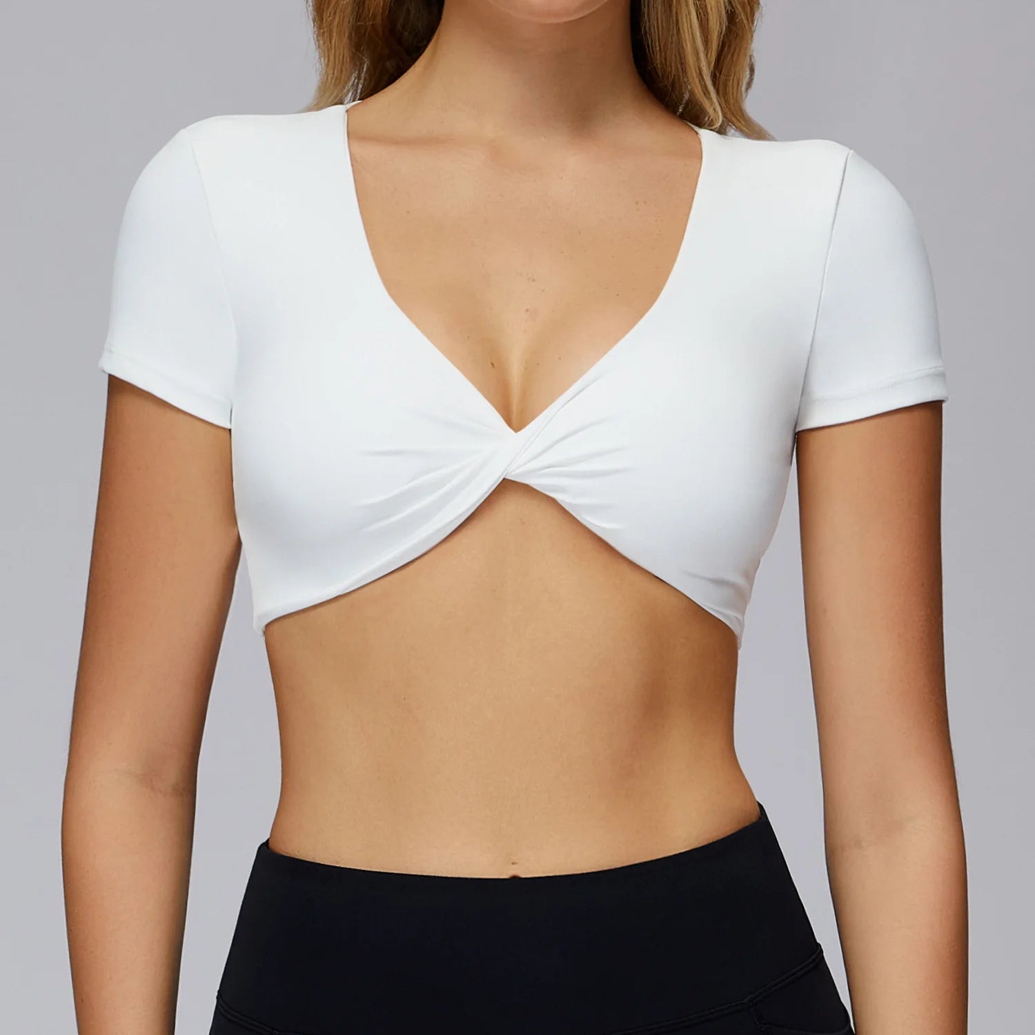 Yoga Top Women Sport T Shirts Fitness Clothes Workout Short Sleeve Top Yoga Shirt Gym Running Back Hollow Out Push Up Sport Top