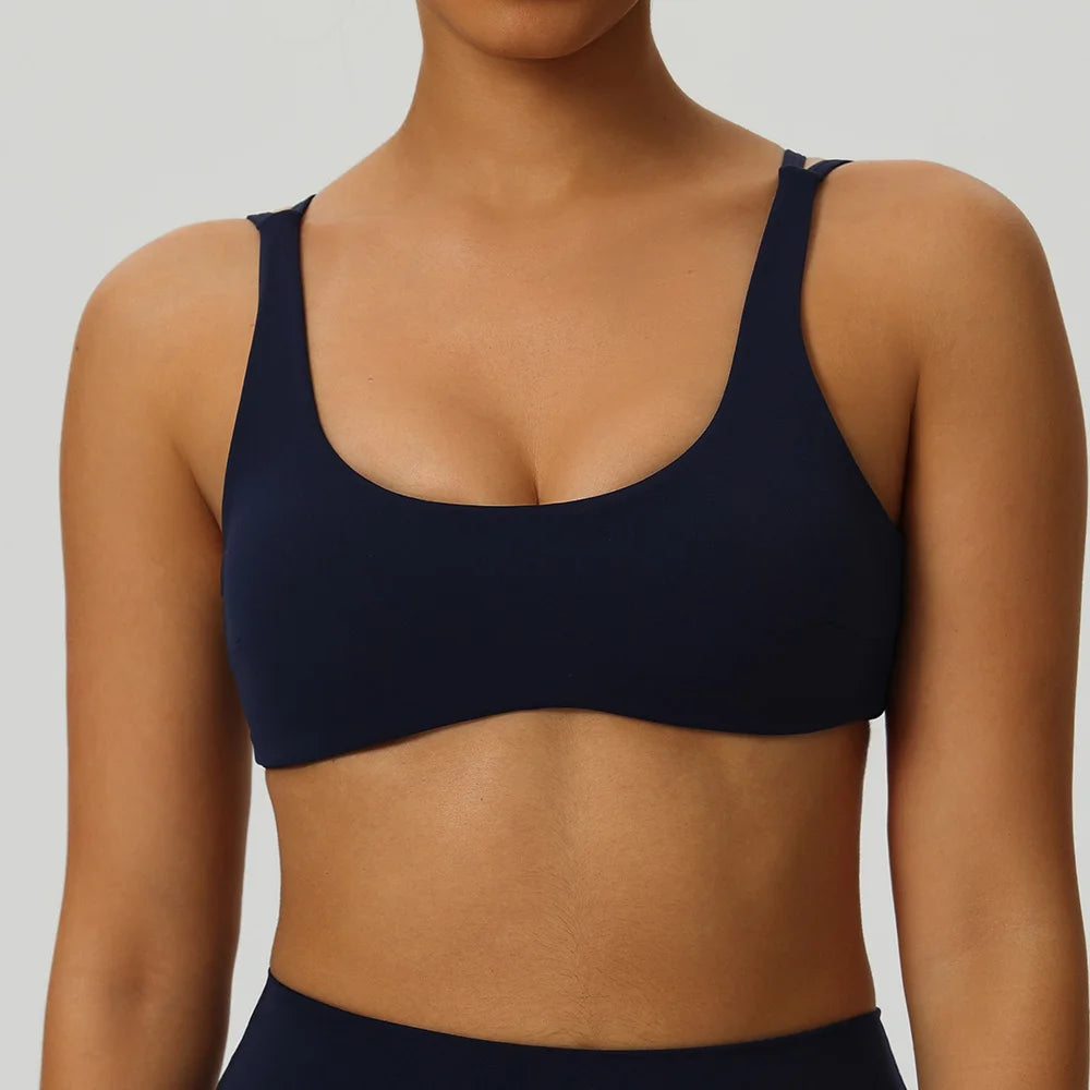 Women Tops Back Cross Strap Tank Top Push Up Underwear Running Sports Bra Breathable Soft Fitness Beauty Solid Color Yoga Bra