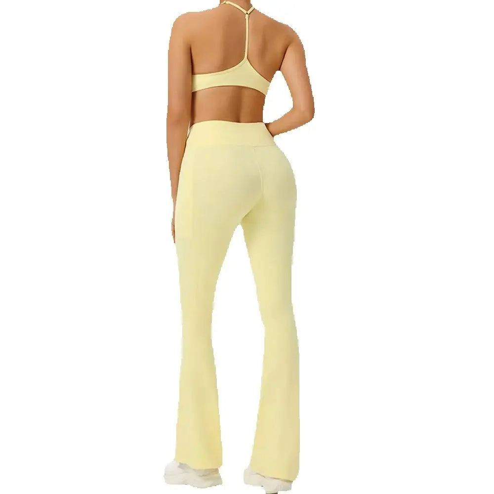 2PCS Women Tracksuit Gym Yoga Set High Waist Leggings Sports Bra Top Workout Outfit Fitness Activewear Running Training Clothes