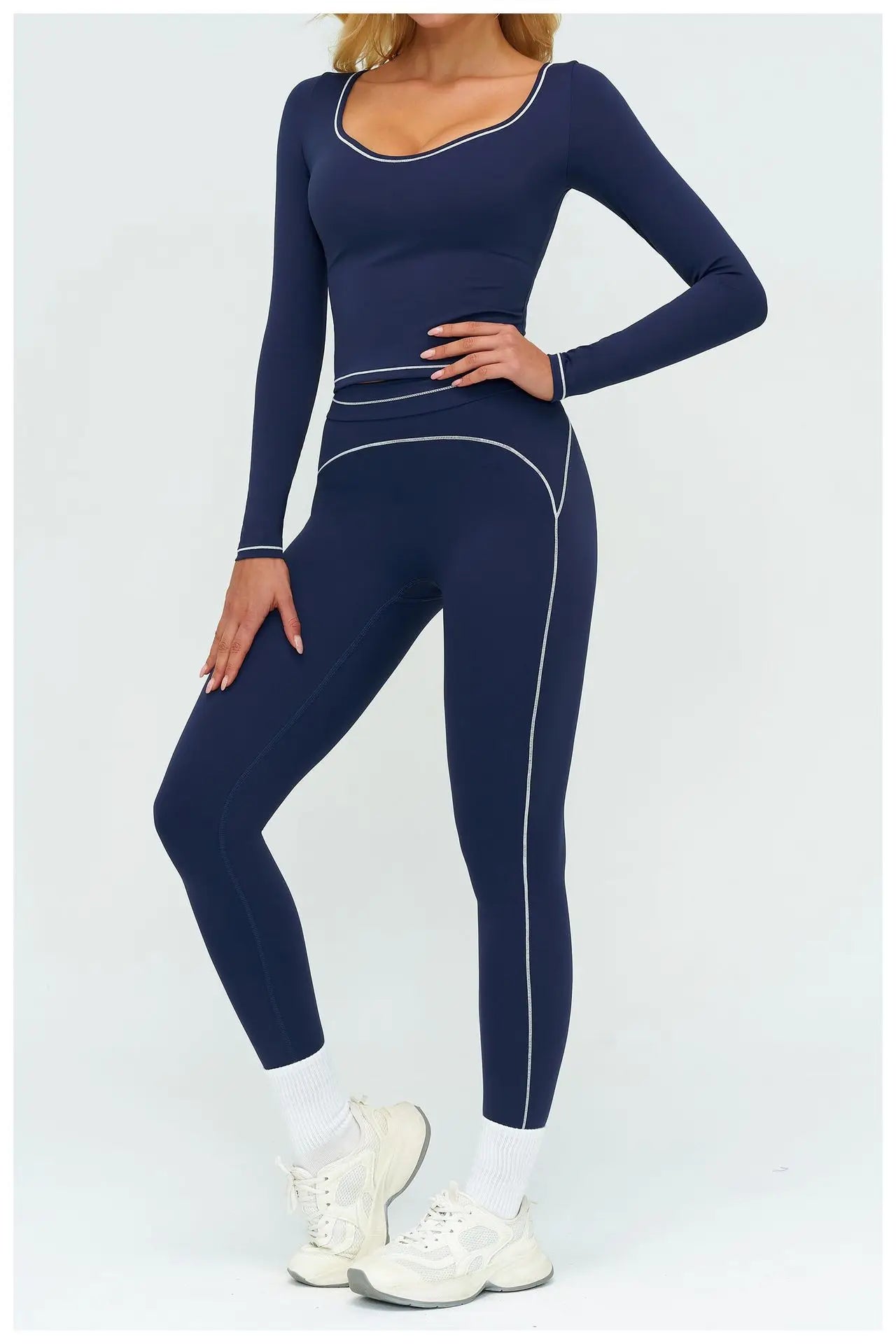 Yoga Shirts Women's Yoga Long Sleeve Fitness Long Sleeve Running Gym Clothes Workout Dry Fit Breathable High Elastic Sports Top