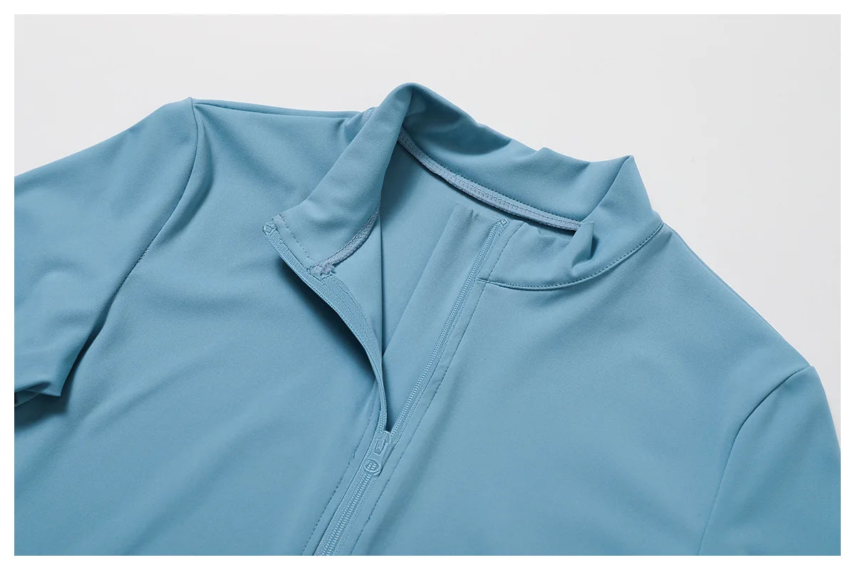 New Running Elasticity Yoga Jacket Zipper Slimming Top Coat Women's Sports Jacket Gym Workout Sports Long Sleeves Women Tights