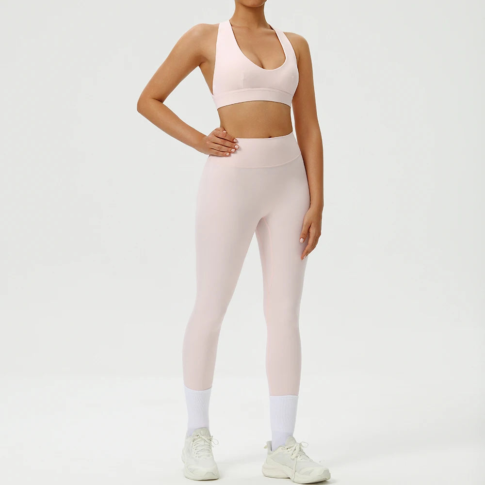 Women 2PCS Yoga Set Workout Sets Sportswear Gym Clothing Fitness Zipper Long Sleeve High Waist Leggings Sports Suits Yoga Suit