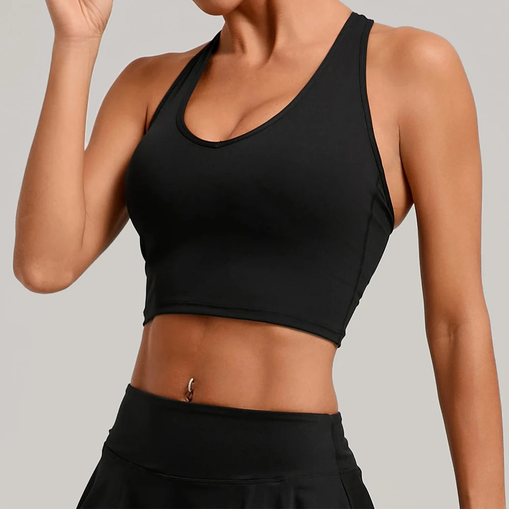 Sexy Sports Bra Anti-Sweat Fitness Top Women High Strength Yoga Bra Shockproof Crop Top Push Up Sport Underwear Gym Workout Top