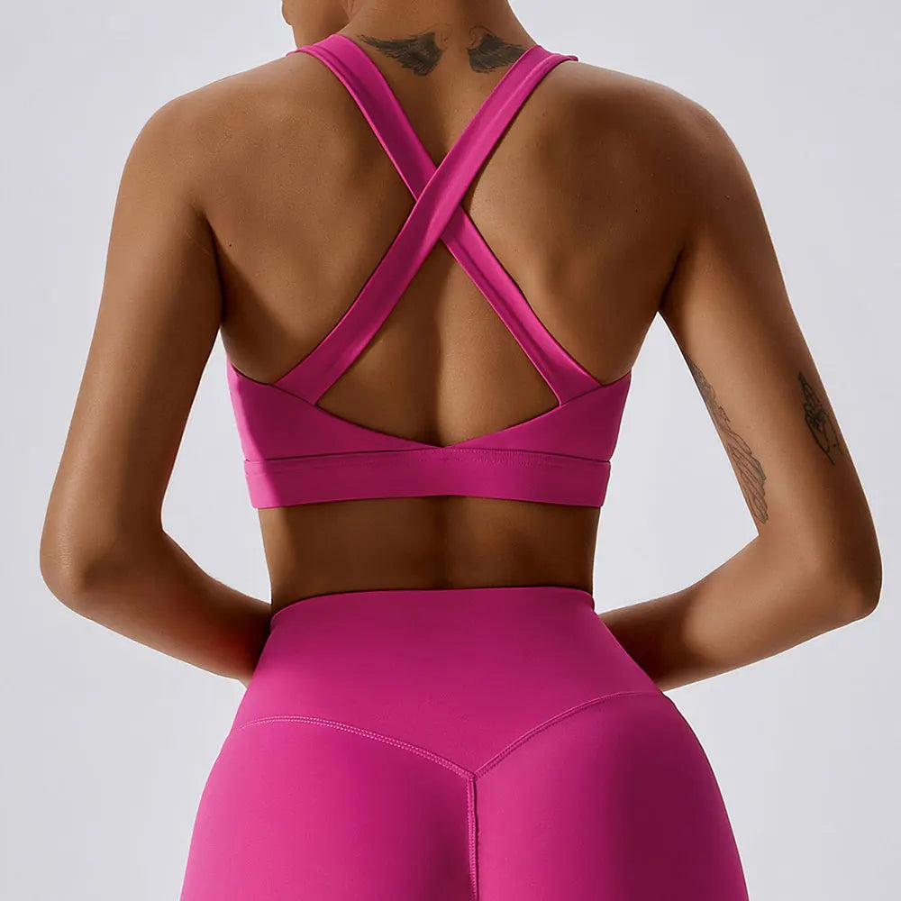 Breathable Sports Bra Shockproof Crop Anti-sweat Fitness Top Women Yoga Bra Push Up Sport Gym Running Workout Top Soft Underwear