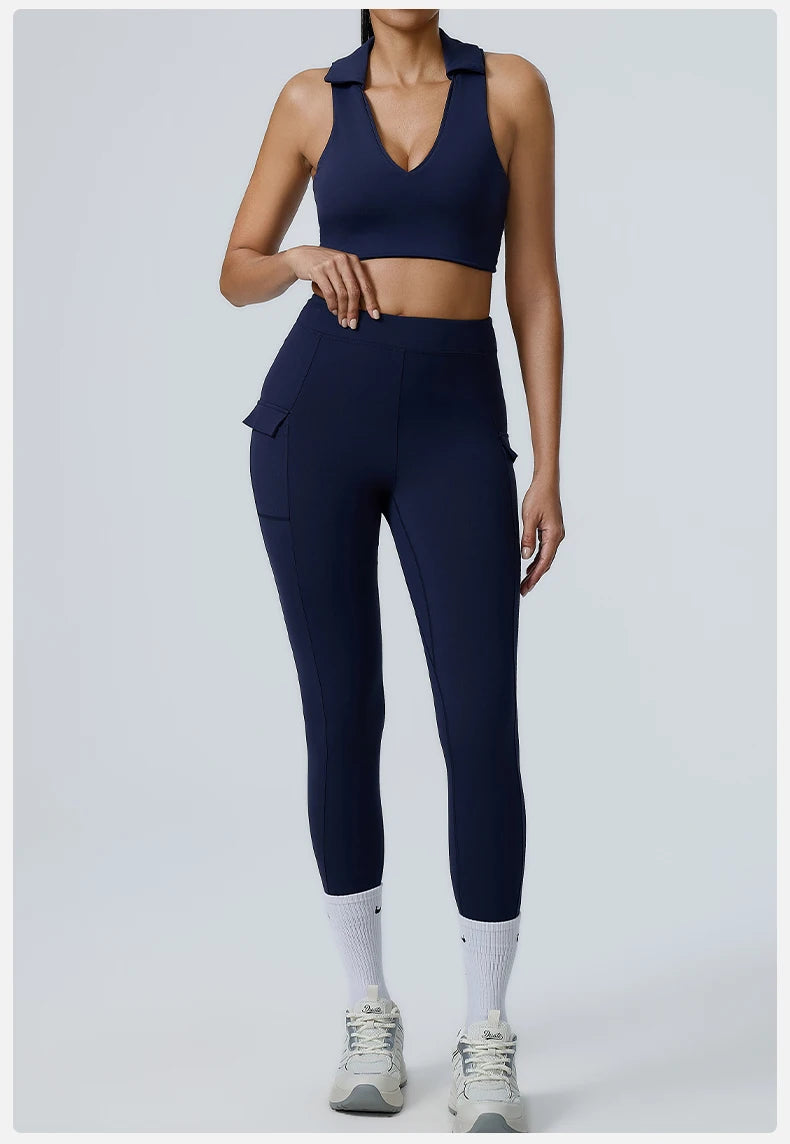 2PCS Yoga Set Women Tracksuit Sportswear Gym Workout Clothing Athletic Wear Fitness Bra High Waist Leggings Push Up Suit