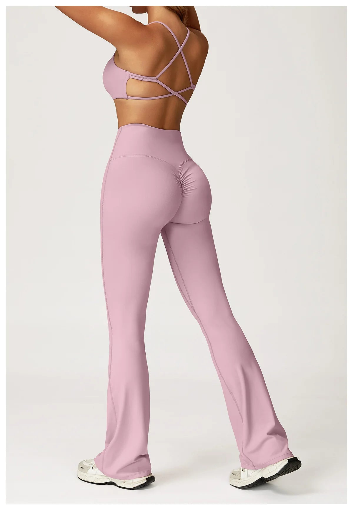 Women Yoga Set 2PCS Sportswear Push Up Workout Clothes Athletic Wear Gym Legging Fitness Bra Crop Top Long Sleeve Sports Suits
