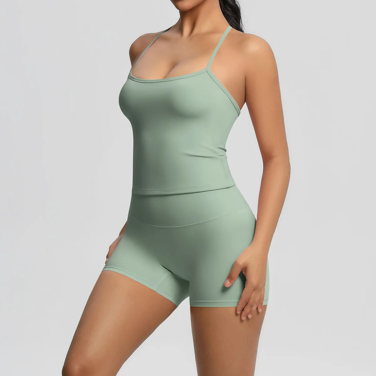 Yoga Sport Set Women Seamless Crop Top Bra Shorts Yoga Set Comfort Elastic Sportsuit Workout Outfit Fitness Gym Clothes