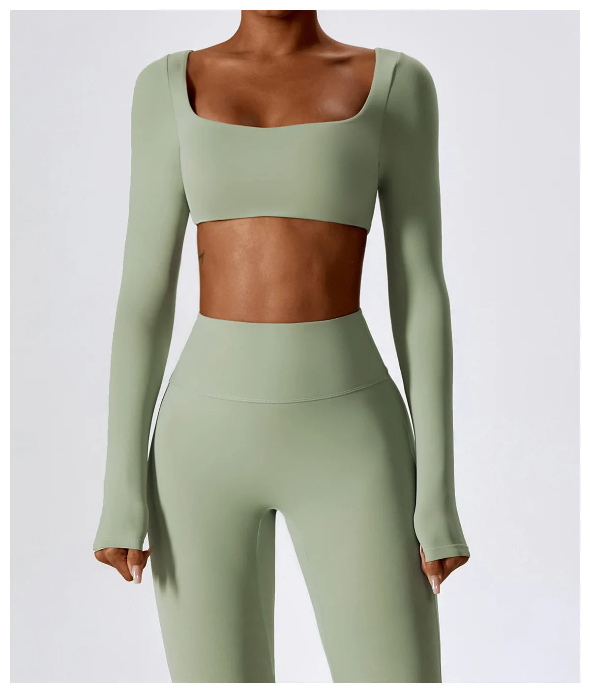 Women Yoga T-shirts Crop Tops Solid Sports Top Long Sleeve Running Shirts Sexy Exposed Navel Quick Dry Fitness Gym Sport Wear
