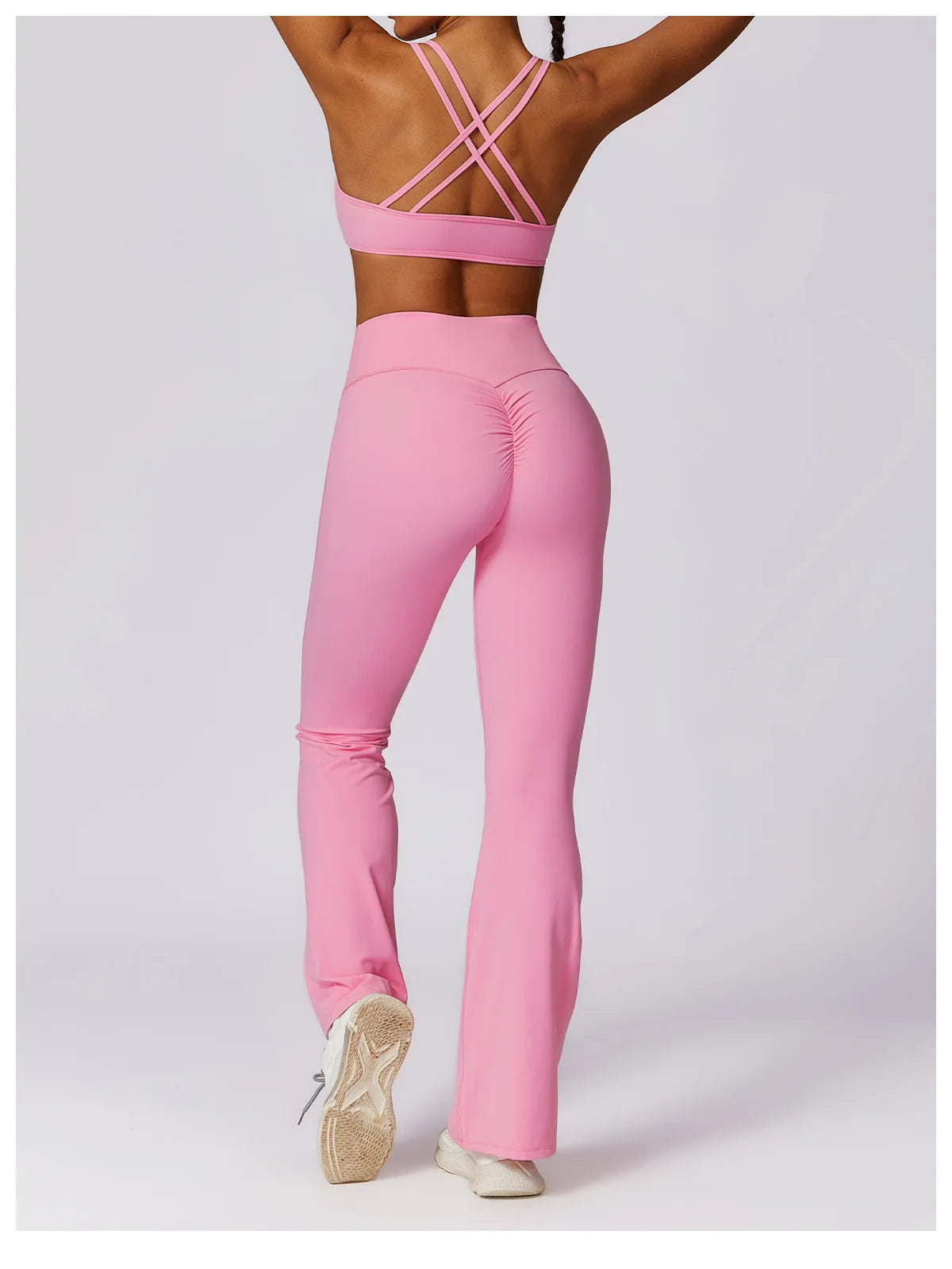 Yoga Bell-bottoms Tight Scrunch Butt Lifting Dance High Waist Tights Women Sport Pants Gym Running Breathable Fitness Leggings