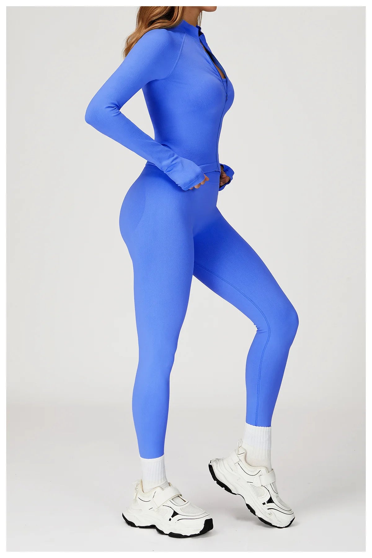 Seamless Zipper Jacket Women Crop Top Yoga T-shirts Solid Sports Top Long Sleeve Running Shirts Quick Dry Fitness Gym Sport Wear