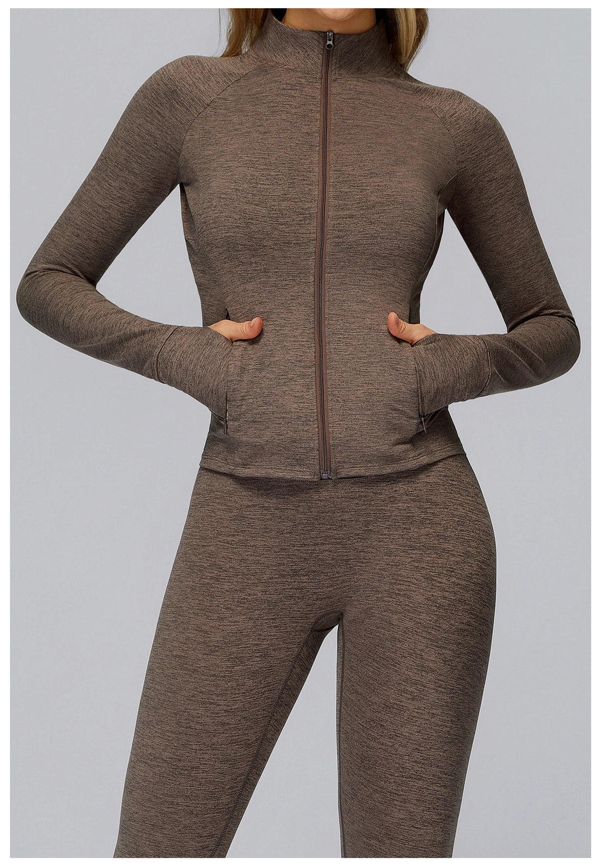 Zip Fitness Clothes Women Long Sleeve Sports Jacket Gym Clothes Woman Yoga Shirt Quick Dry Top Sunscreen Sportswear Yoga Clothes