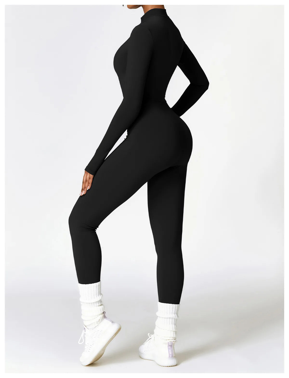 Women Tracksuit Yoga Set One Piece Jumpsuit Zipper Long Sleeved Fitness Sports Bodysuit Gym Push Up Workout Clothes Sportswear