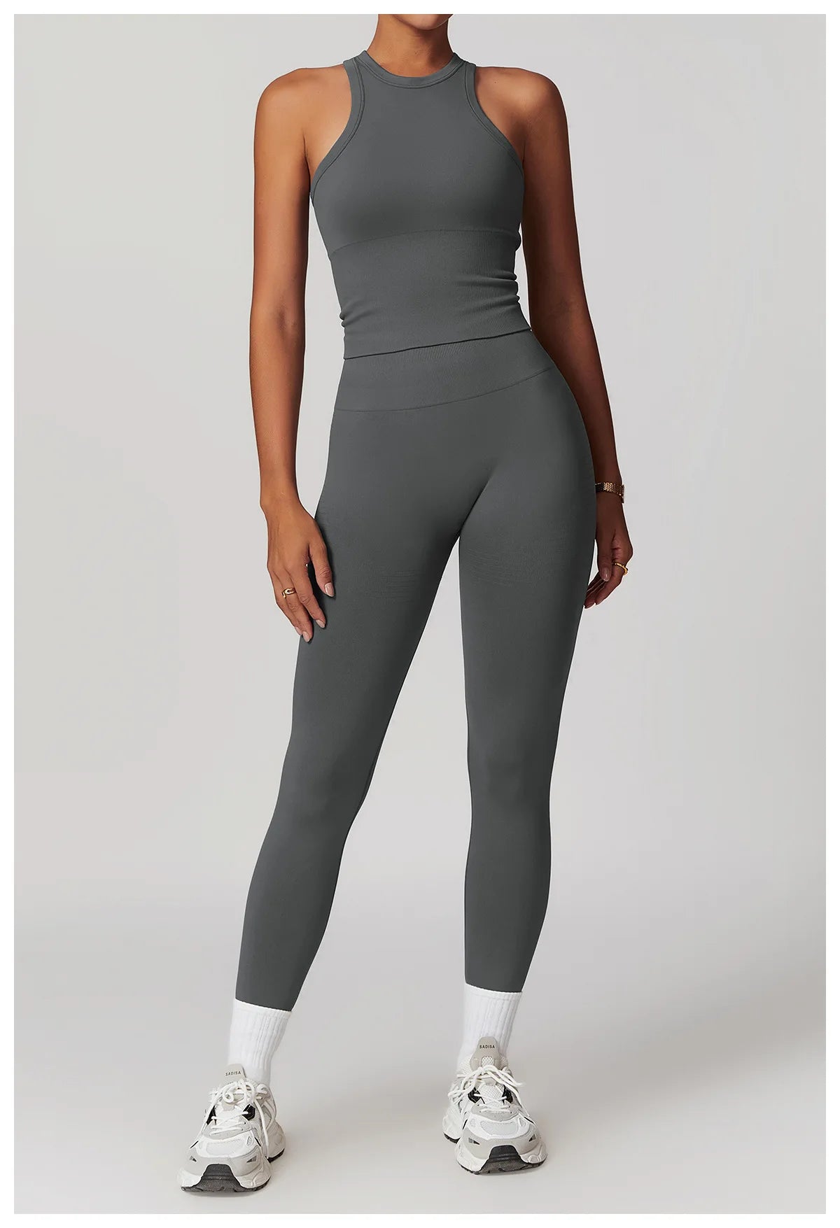 2PCS Seamless Women Tracksuit Yoga Set Workout Outfit Sportswear Gym Clothing Fitness Long Sleeve High Waist Legging Sports Suit