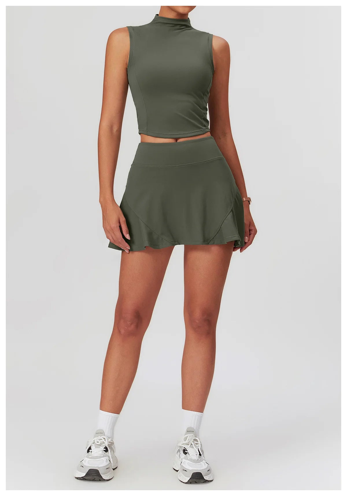 High Waist Sports Skirt Women Culottes Yoga Fitness Tennis Lining Anti Light Running Quick Drying Skirt Suitable Running Yoga