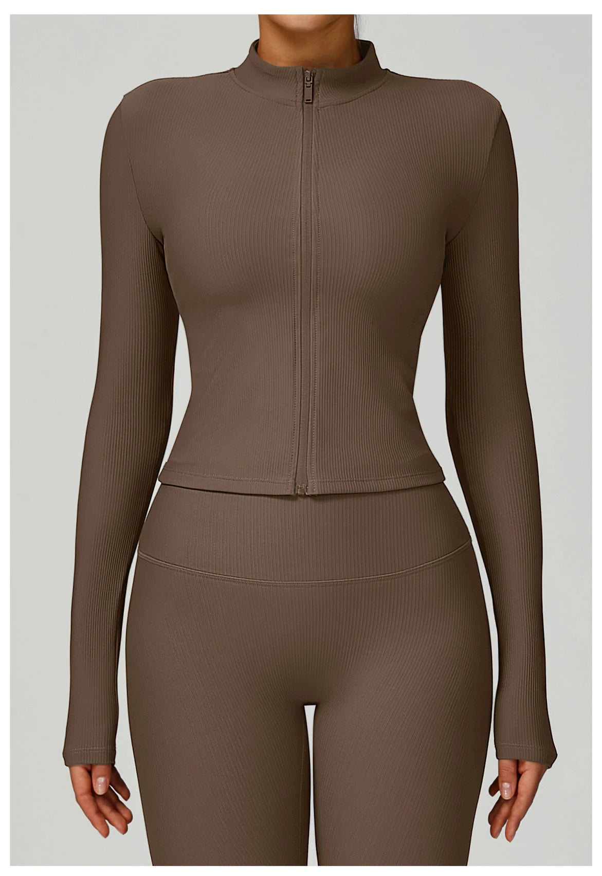 Yoga Jacket Women's Coat Standing Collar Yoga Long Sleeved Sports Jacket Running Training Fitness Top Gym Workout Running Tops