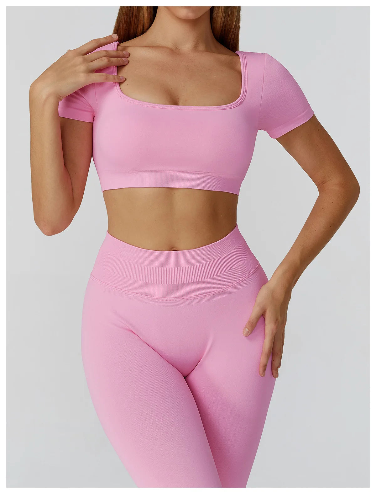 Seamless Women Yoga Top Backless Sport T Shirts Fitness Clothes Short Sleeve Yoga Shirt Gym Top Running Active Wear Sport Top