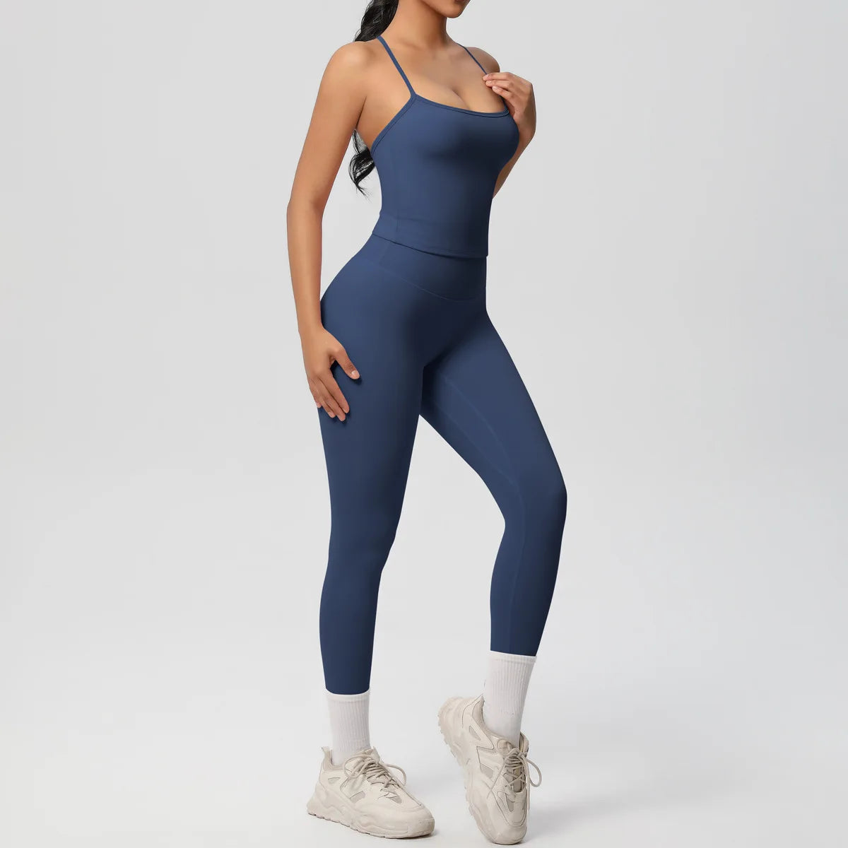 Yoga Outfits Women Tracksuit Fitness Suit Training Sleeveless Sport Gym Set Workout Overalls Sports Underwear Sportswear