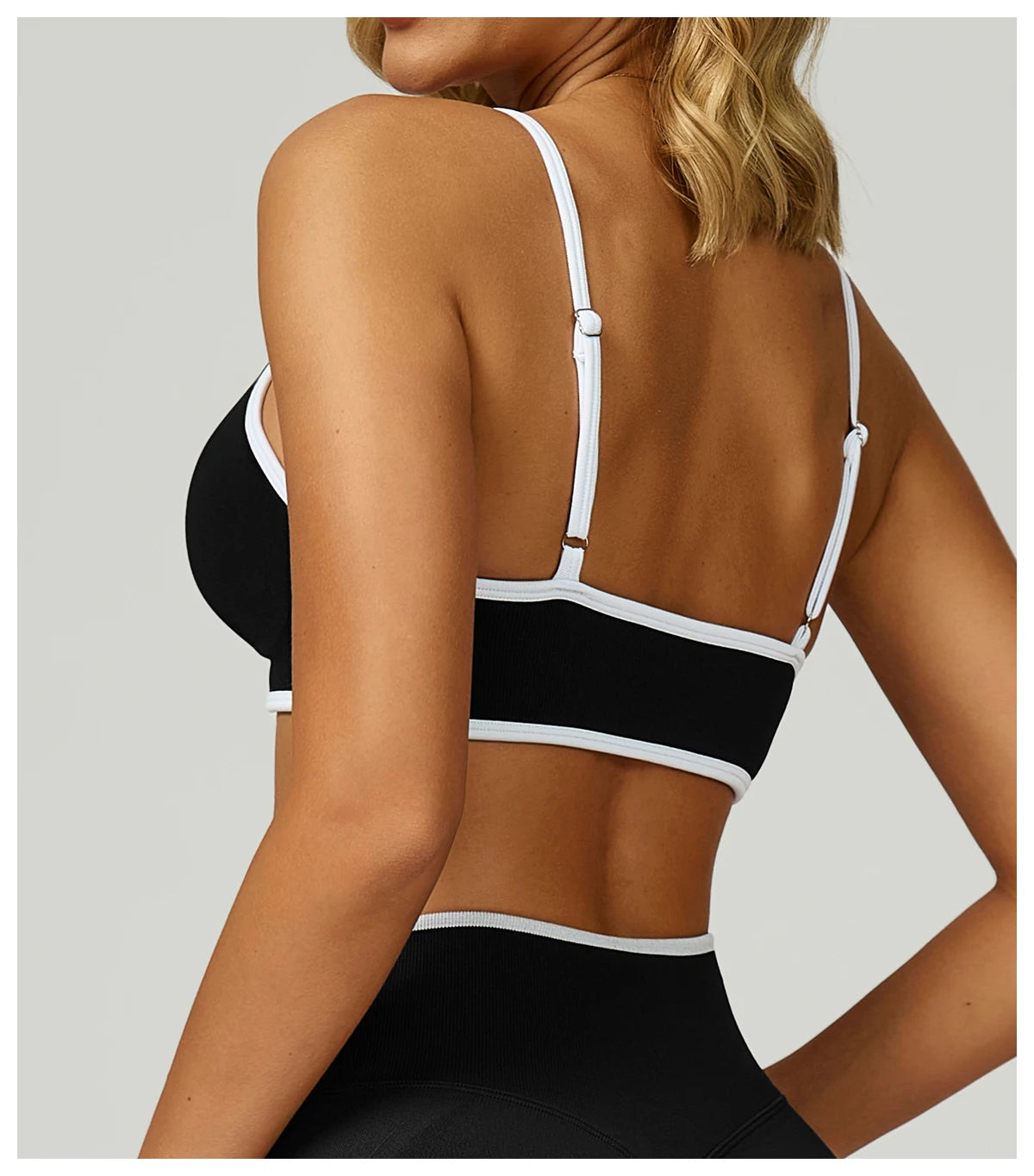 Women Seamless Halter Sports Bra High Support Push-up Open Back activewear Gym Tank Top Fitness Underwear Yoga Workout Brassiere