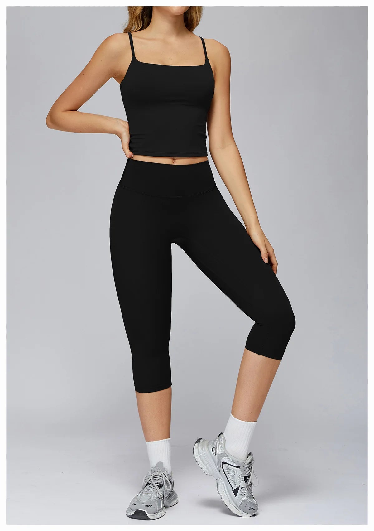 Yoga Set 2PCS Women Sportswear Workout Clothes Seamless Athletic Wear Gym Legging Fitness Bra Crop Top Long Sleeve Sports Suits
