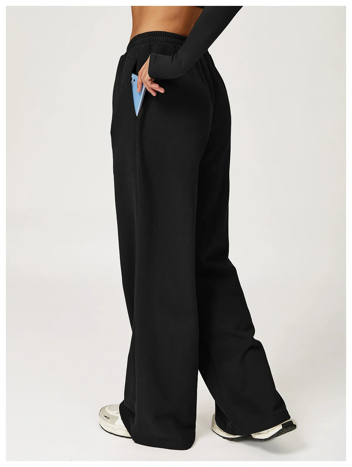 Winter New High Waisted Women's Yoga Pants Wide Leg Slimming Straight Leg Loose Pants Outdoor Casual Sports Running Pants