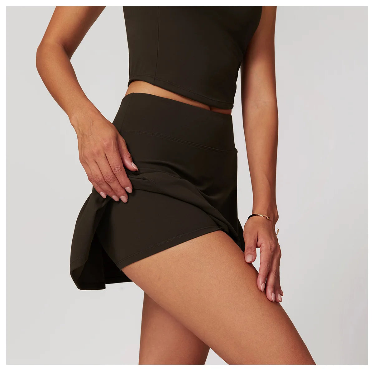 High Waist Sports Skirt Women Culottes Yoga Fitness Tennis Lining Anti Light Running Quick Drying Skirt Suitable Running Yoga