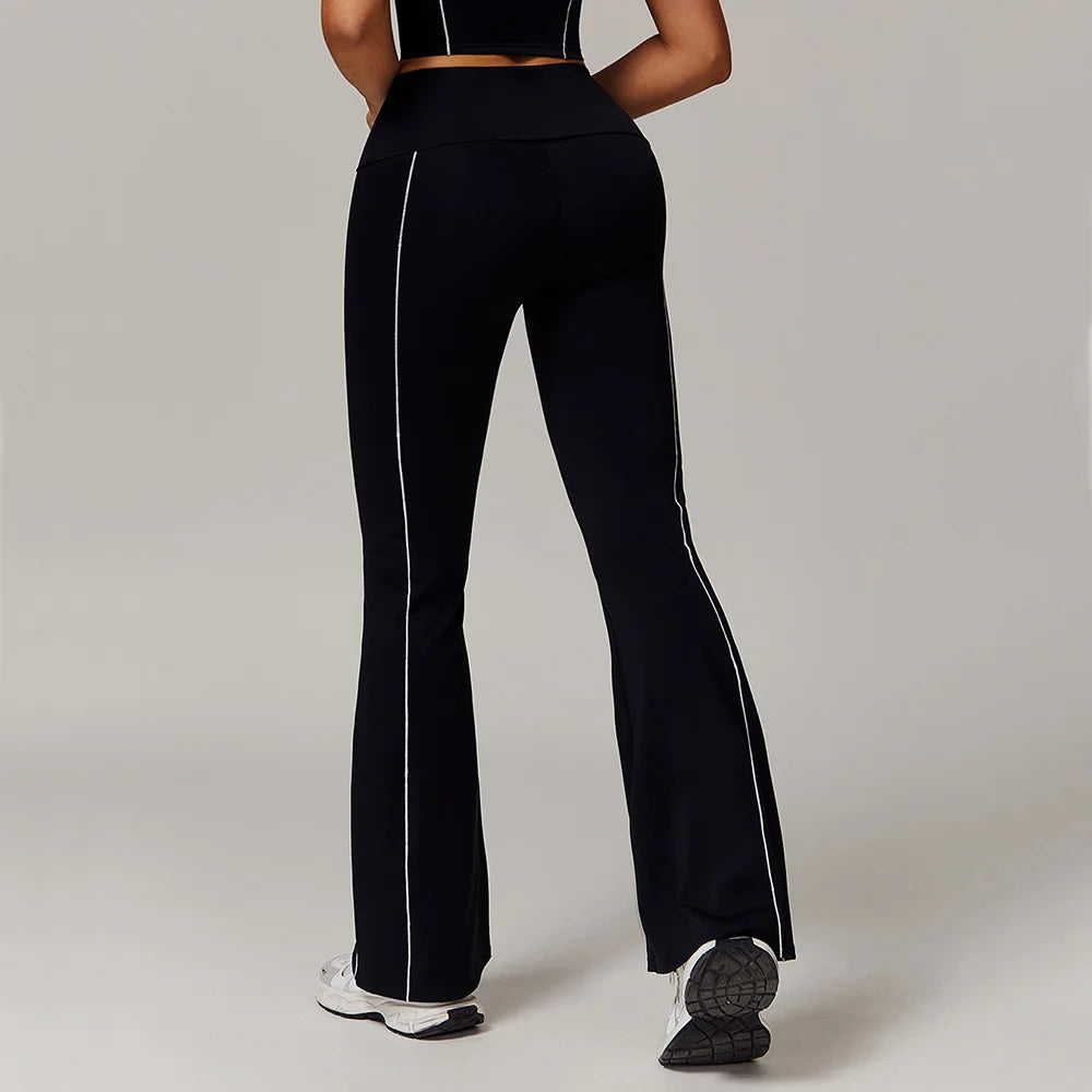 Fitness Bell-bottoms Women Sport Leggings High Waist Wide Leg Pants Yoga Leggings Gym Quick Dry Push Up Slim Pants Female Tights