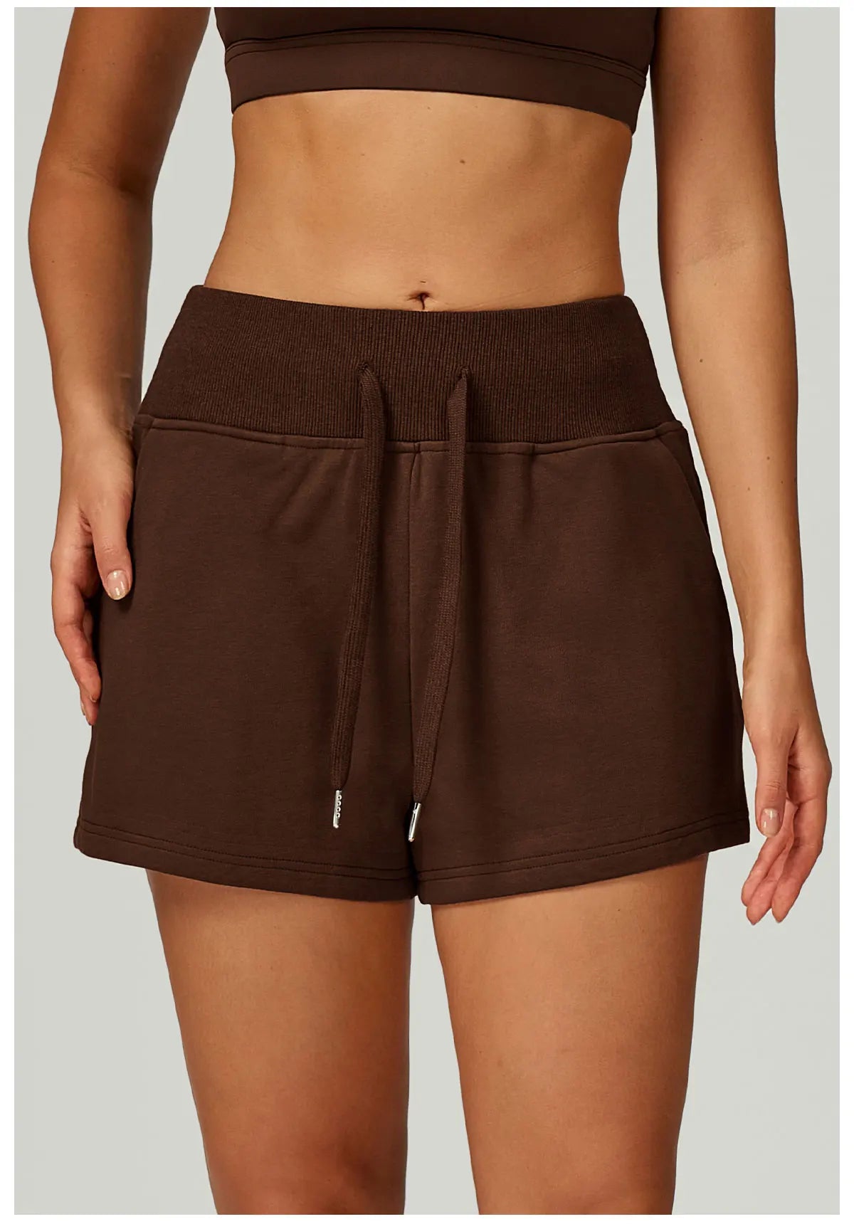 Winter High Waisted Sports Shorts Women's Pocket Drawstring Yoga Shorts Outdoor Sports Shorts Casual Versatile Running Shorts